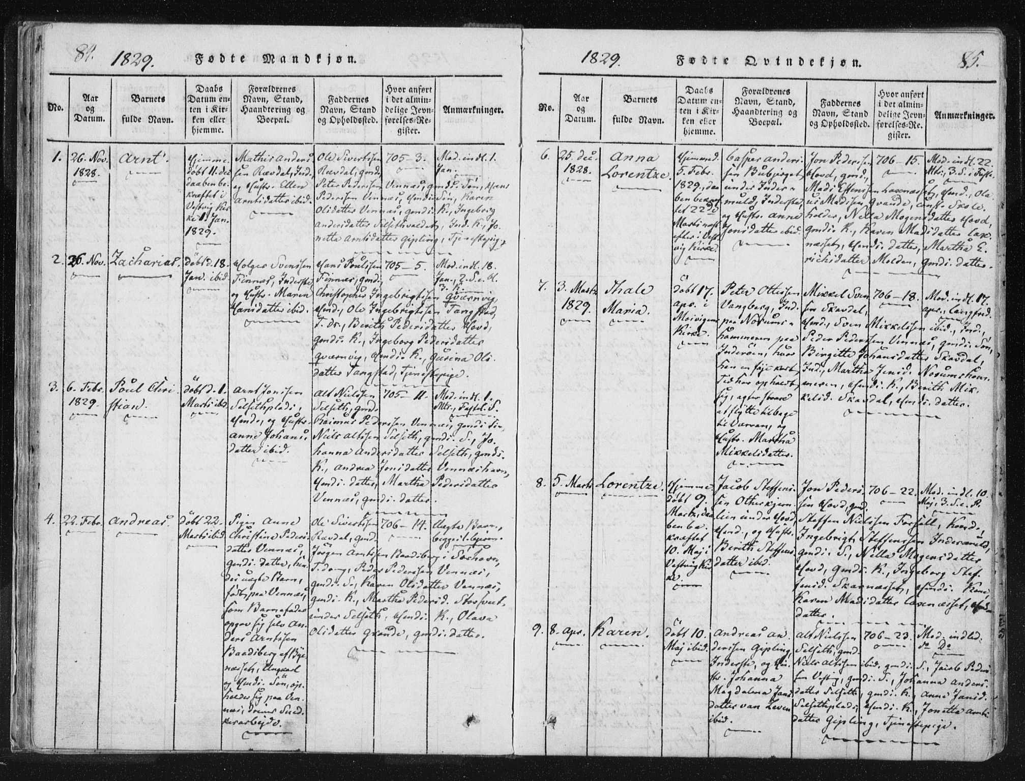 Ministerialprotokoller, klokkerbøker og fødselsregistre - Nord-Trøndelag, SAT/A-1458/744/L0417: Parish register (official) no. 744A01, 1817-1842, p. 84-85