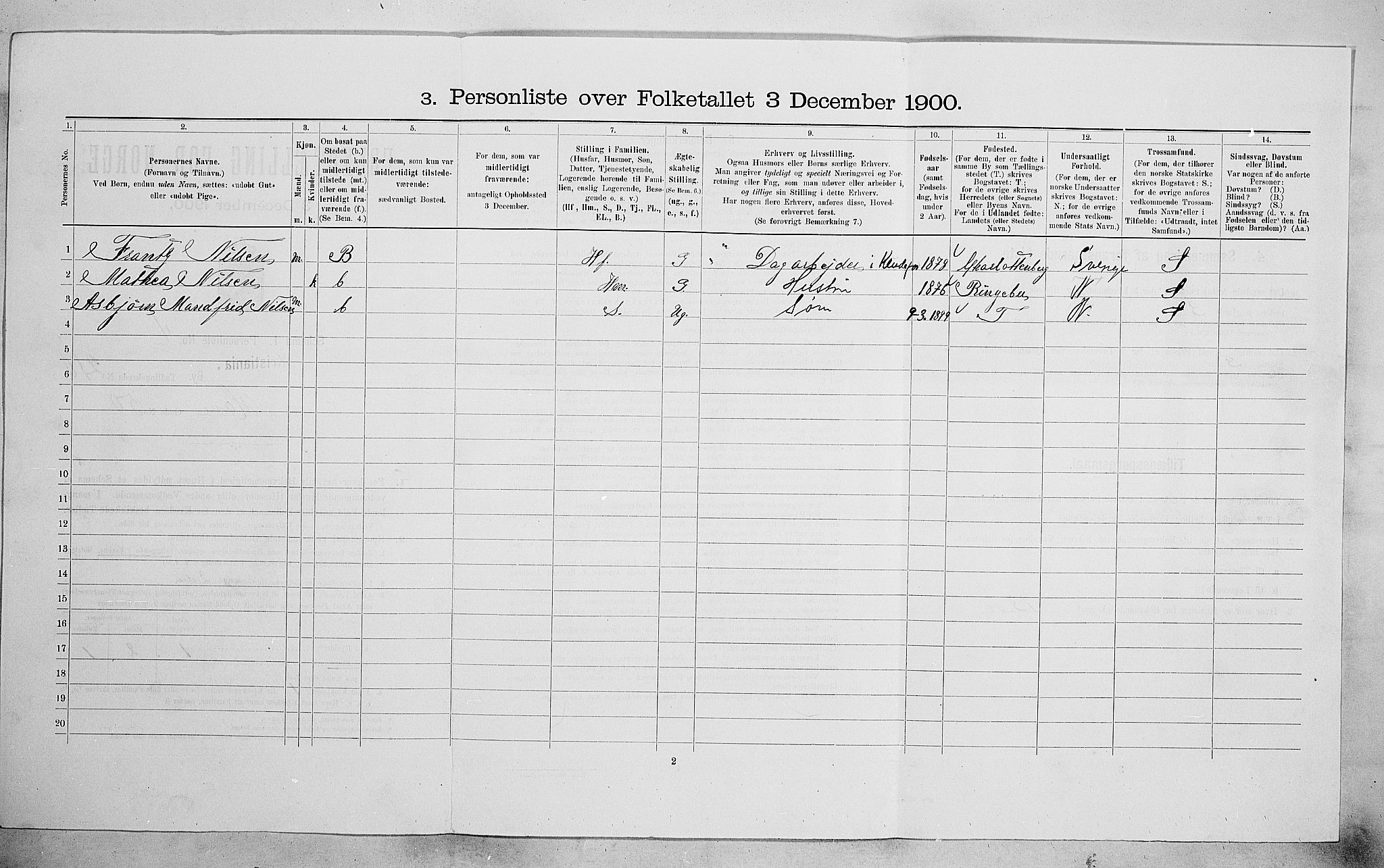 SAO, 1900 census for Kristiania, 1900, p. 34051