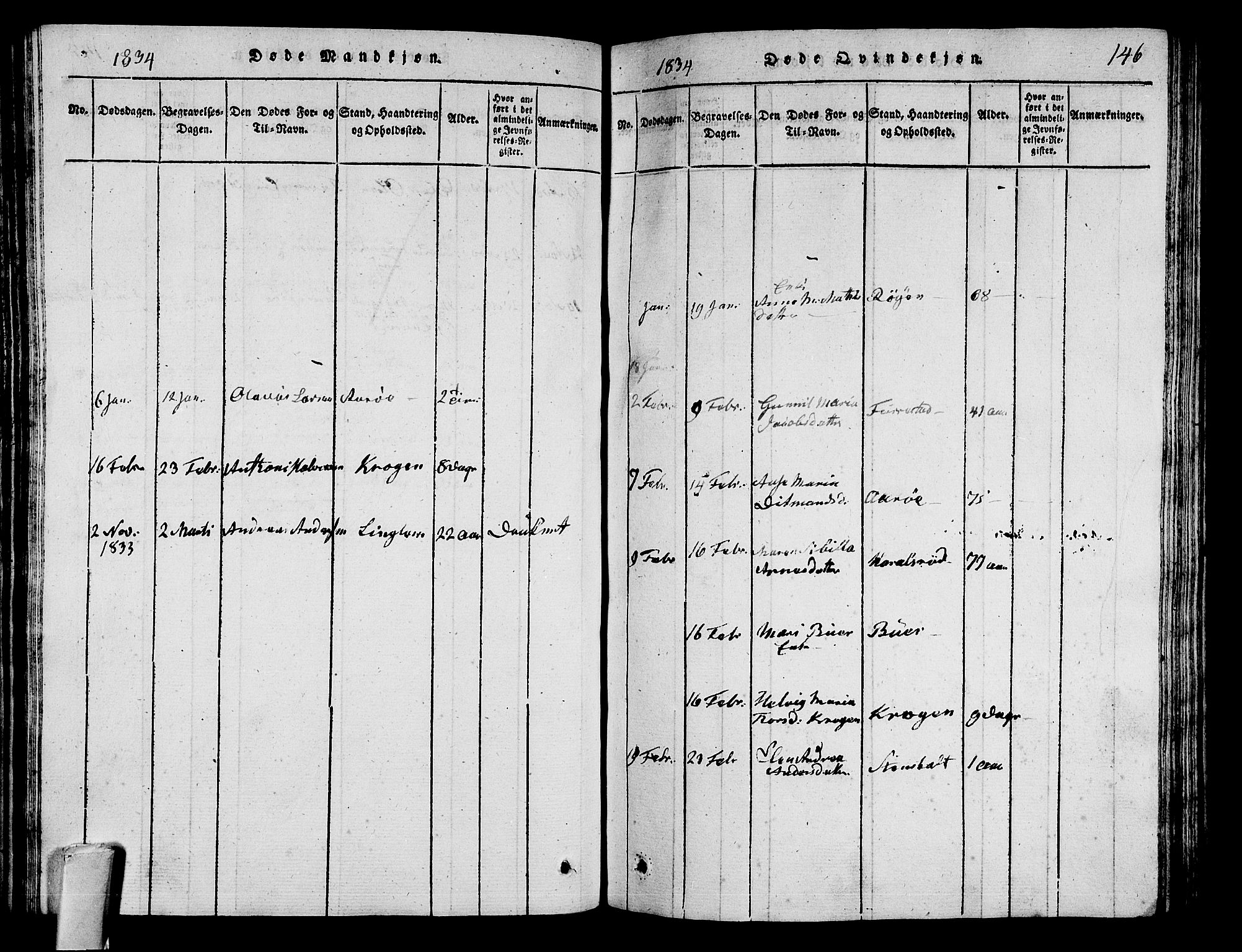 Sandar kirkebøker, SAKO/A-243/G/Ga/L0001: Parish register (copy) no. 1, 1814-1835, p. 146