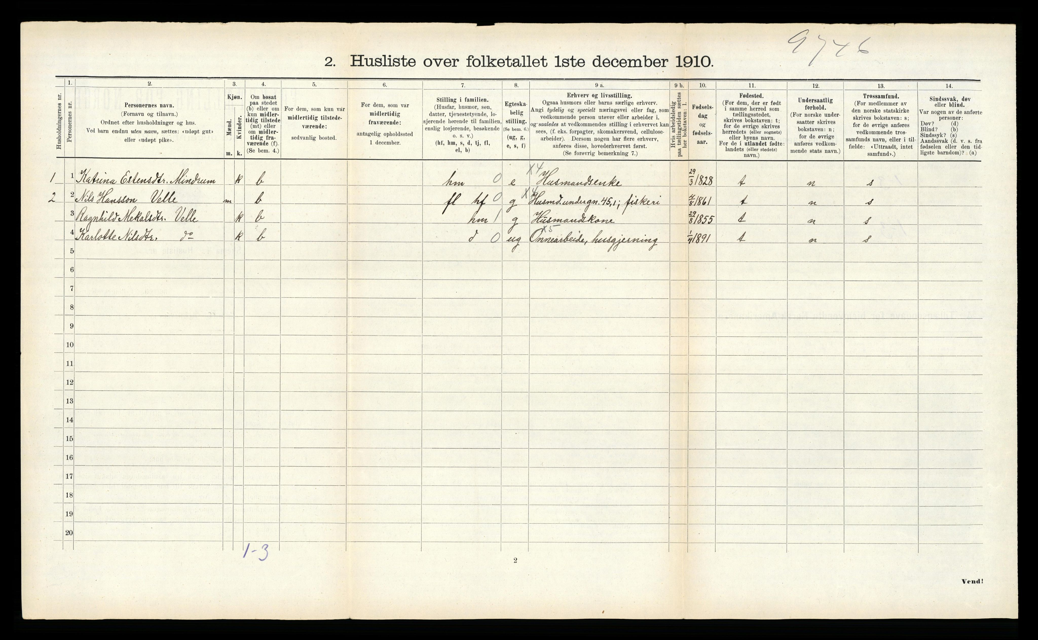 RA, 1910 census for Beitstad, 1910, p. 506