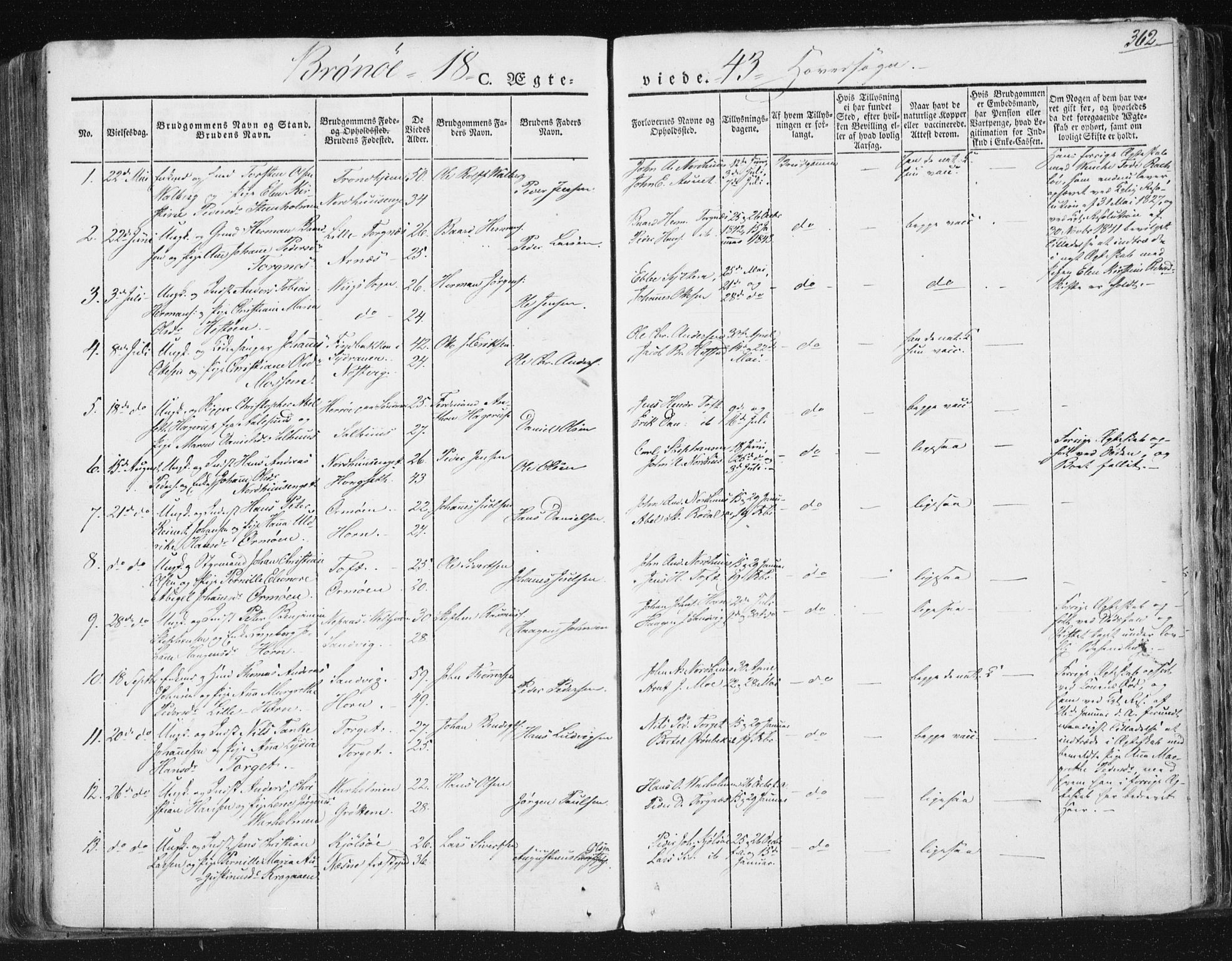 Ministerialprotokoller, klokkerbøker og fødselsregistre - Nordland, SAT/A-1459/813/L0198: Parish register (official) no. 813A08, 1834-1874, p. 362