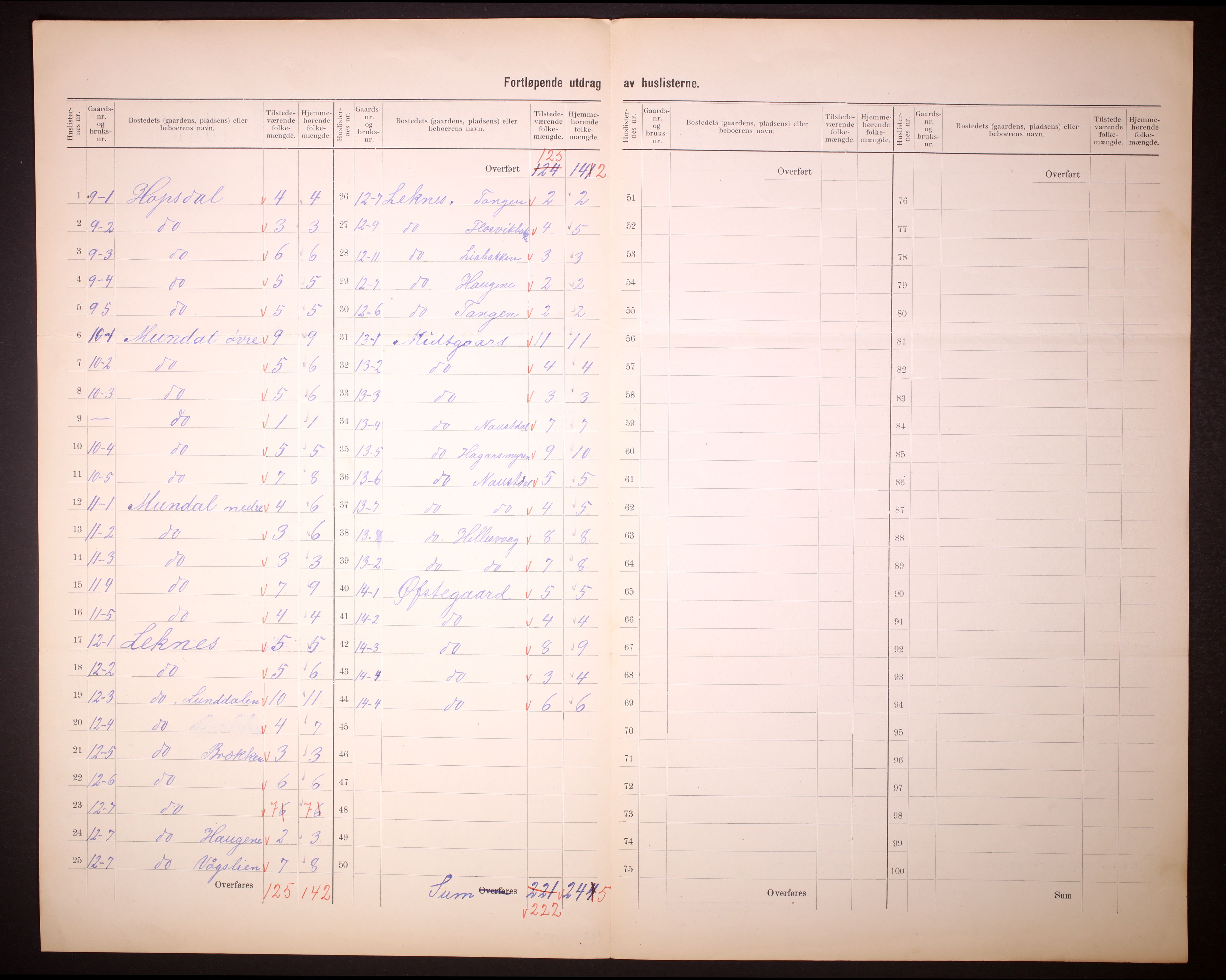 RA, 1910 census for Hamre, 1910, p. 11
