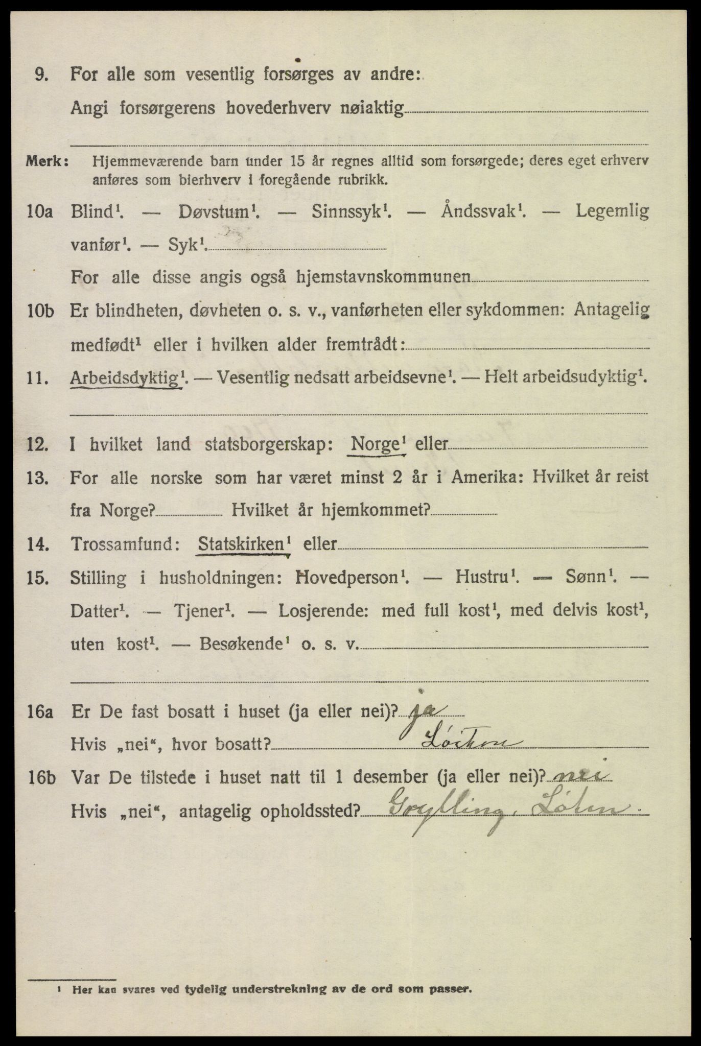 SAH, 1920 census for Trysil, 1920, p. 4332