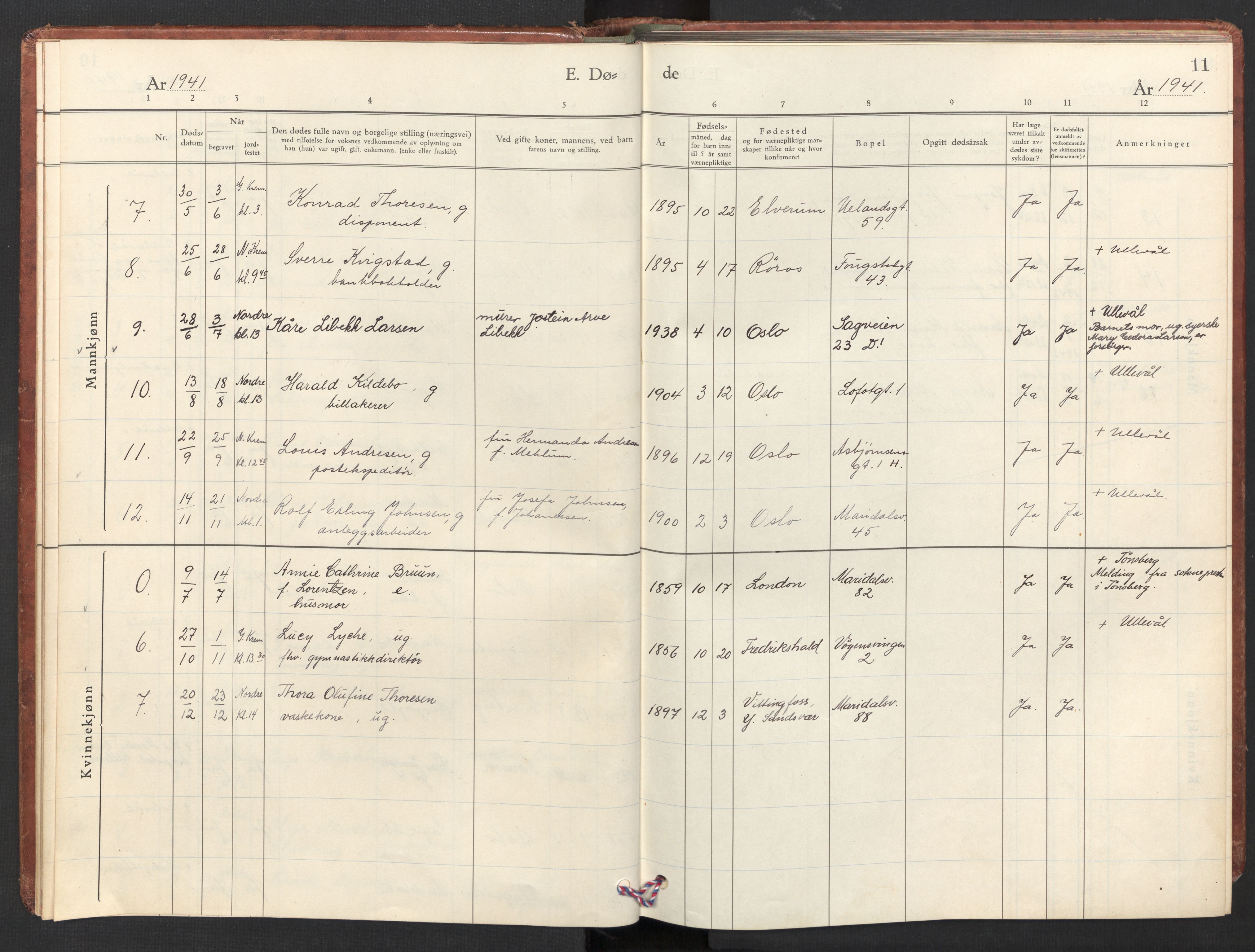 Iladalen småkirkemenighet Kirkebøker, AV/SAO-A-10326a/F/L0001: Parish register (official) no. 1, 1938-1975, p. 11