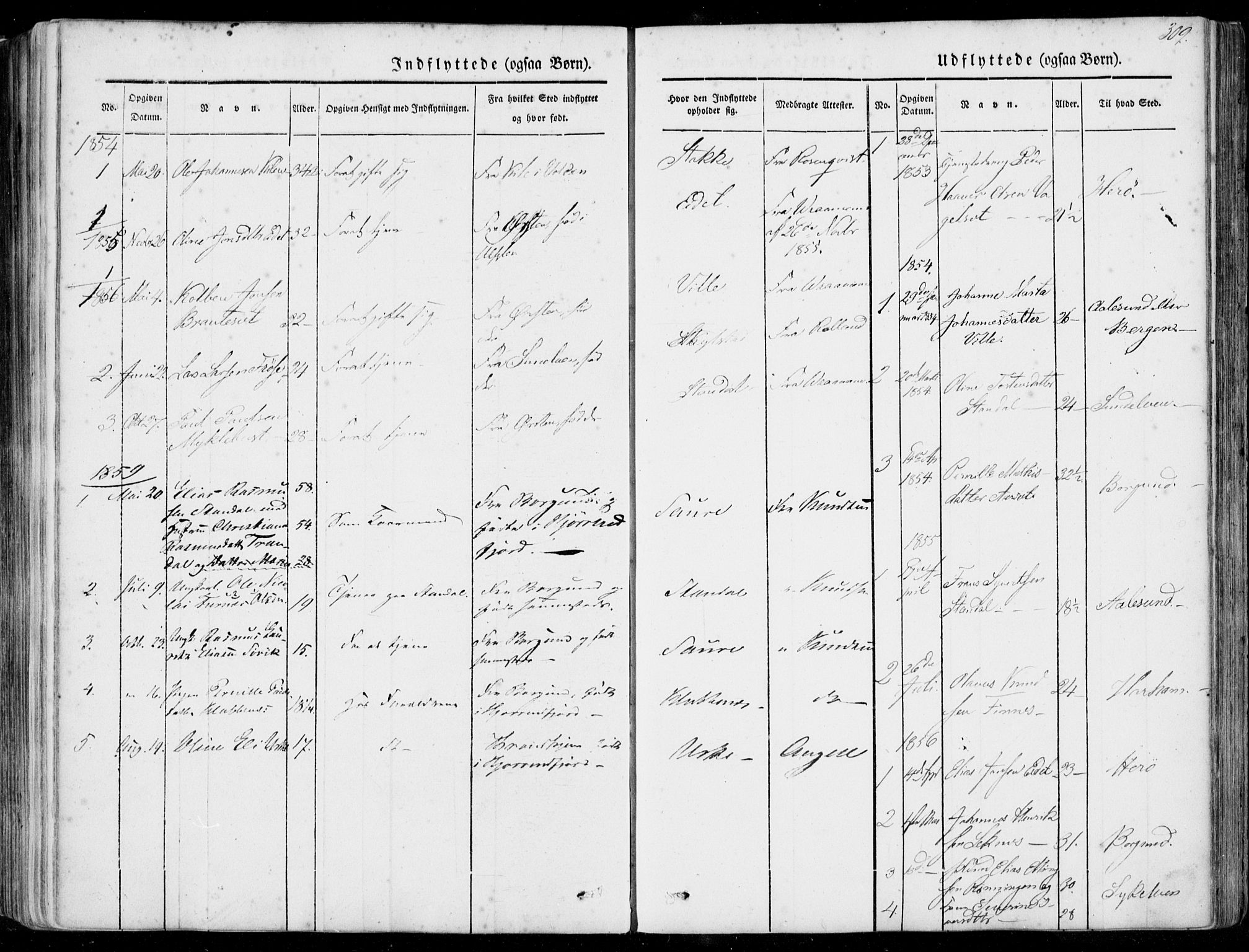 Ministerialprotokoller, klokkerbøker og fødselsregistre - Møre og Romsdal, SAT/A-1454/515/L0209: Parish register (official) no. 515A05, 1847-1868, p. 309