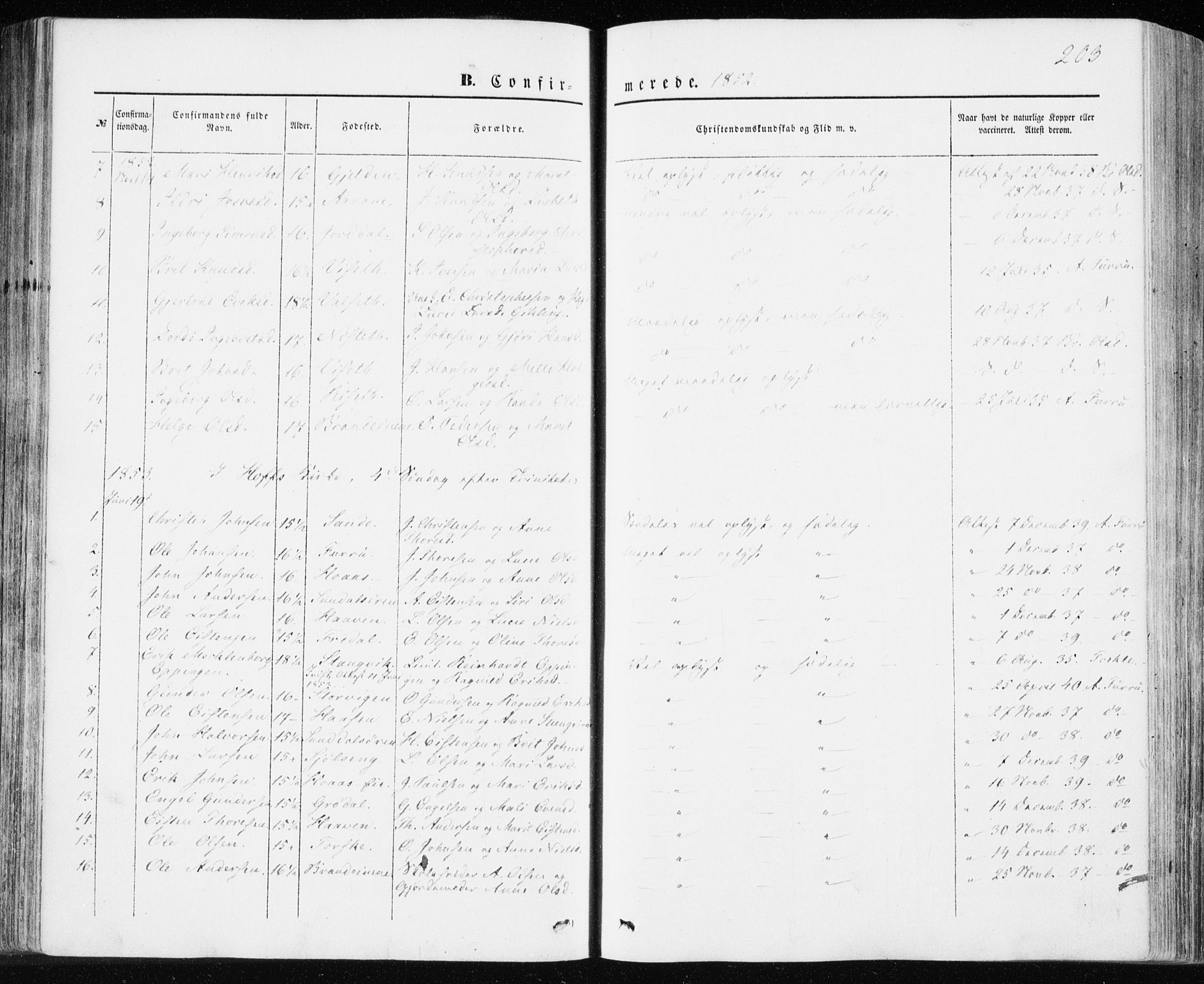 Ministerialprotokoller, klokkerbøker og fødselsregistre - Møre og Romsdal, SAT/A-1454/590/L1013: Parish register (official) no. 590A05, 1847-1877, p. 203