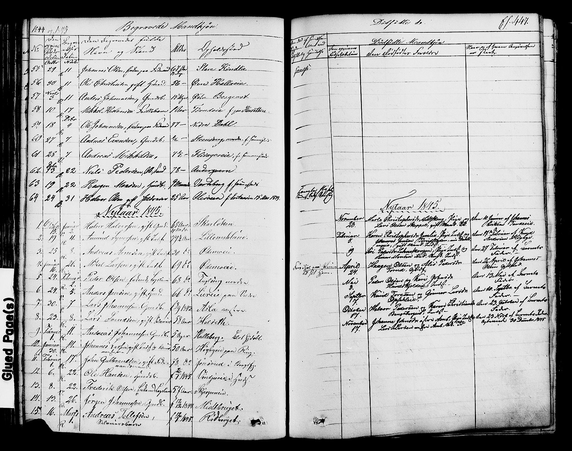 Ringsaker prestekontor, SAH/PREST-014/K/Ka/L0008: Parish register (official) no. 8, 1837-1850, p. 447
