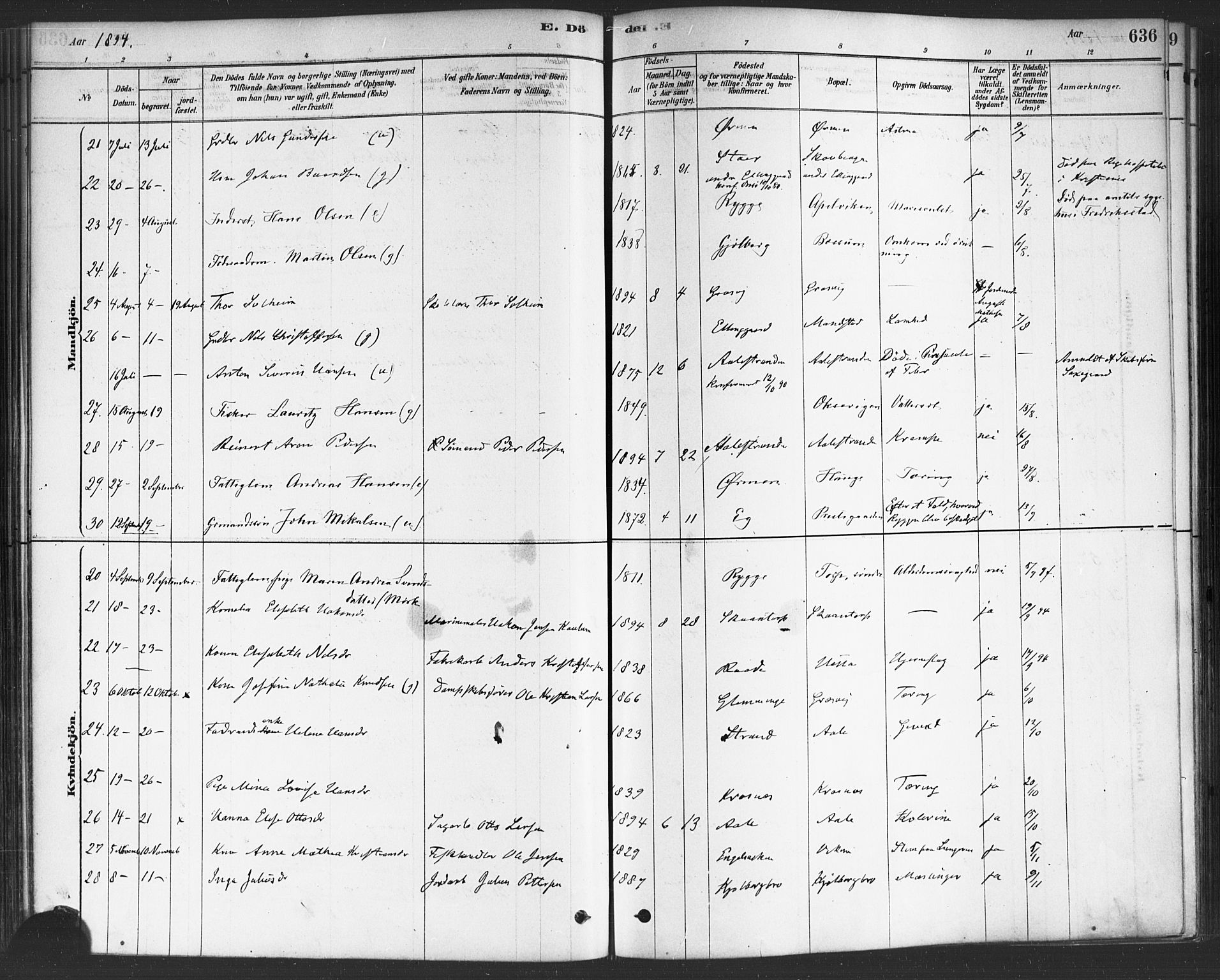 Onsøy prestekontor Kirkebøker, AV/SAO-A-10914/F/Fa/L0006: Parish register (official) no. I 6, 1878-1898, p. 636