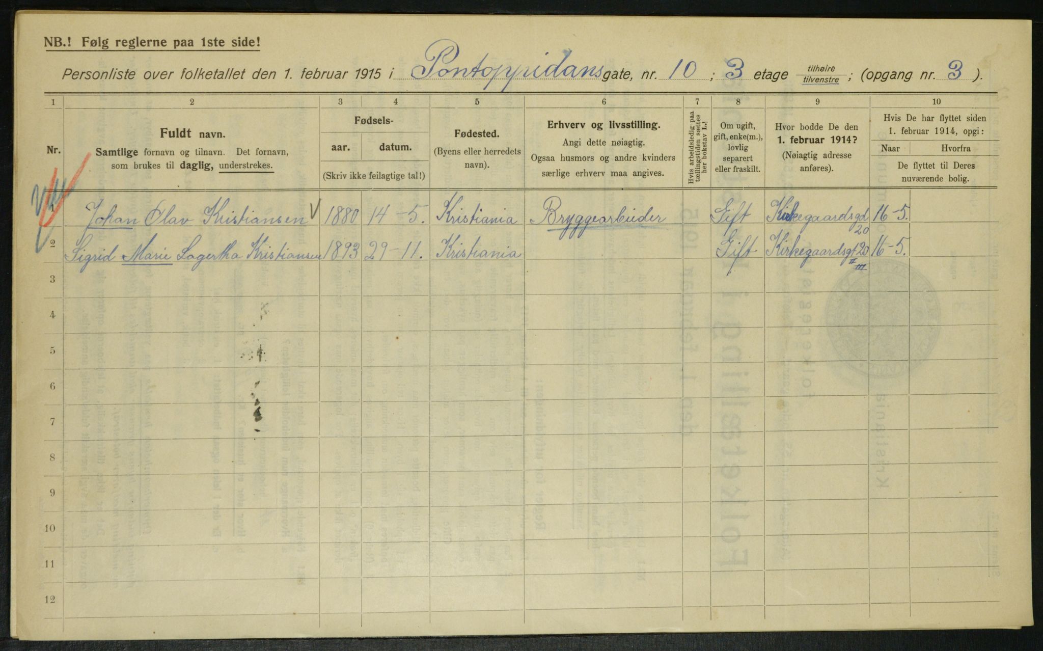 OBA, Municipal Census 1915 for Kristiania, 1915, p. 80346