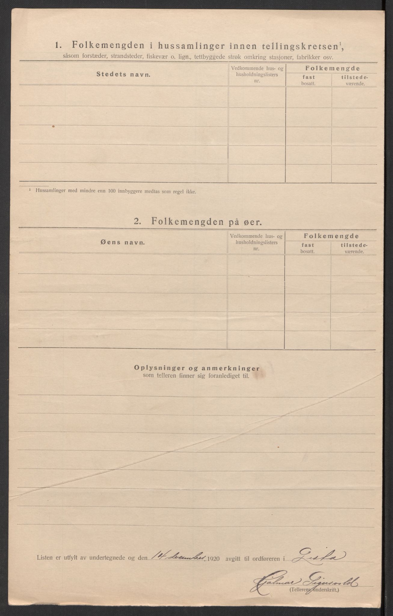 SAK, 1920 census for Lista, 1920, p. 59