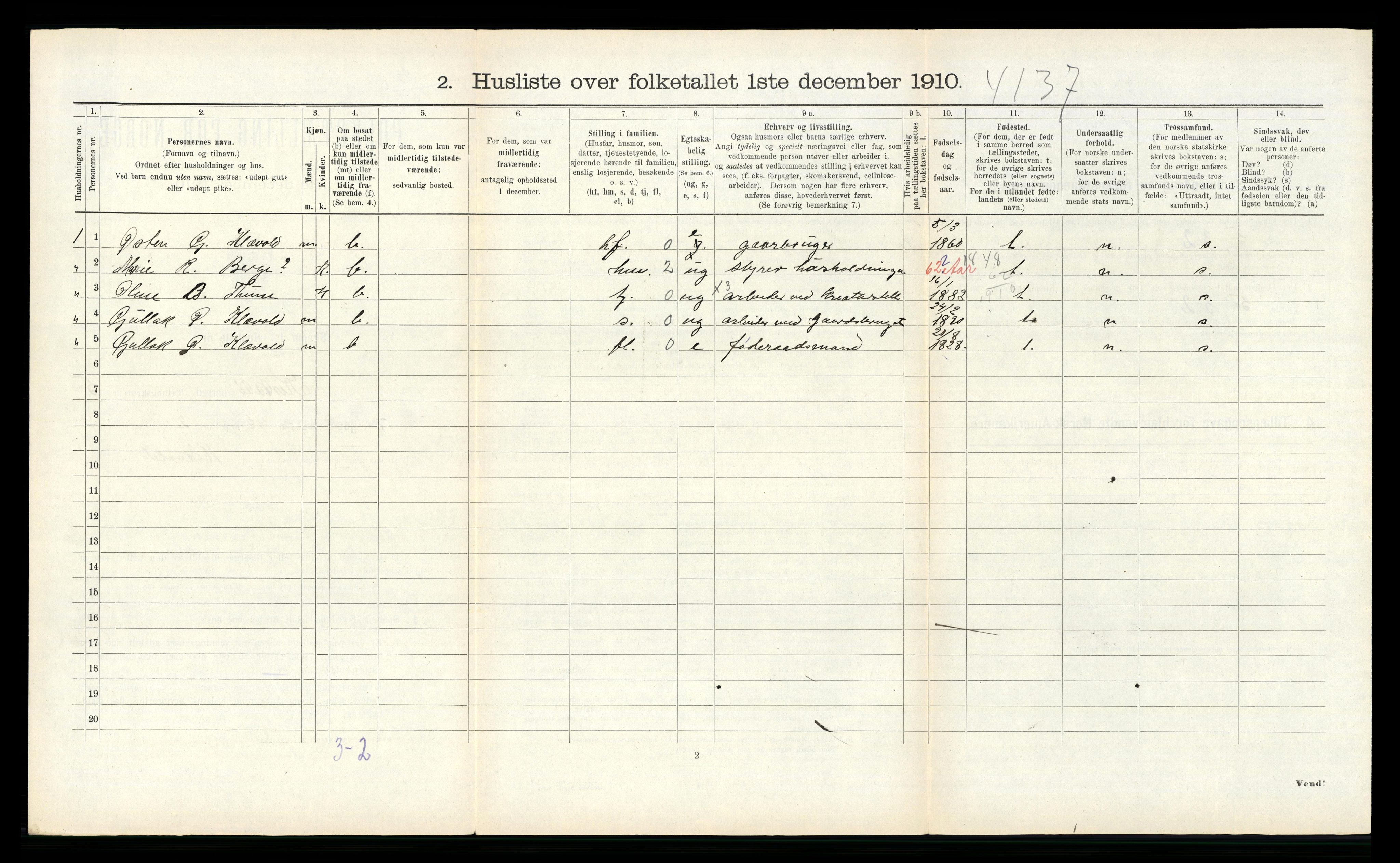 RA, 1910 census for Kyrkjebø, 1910, p. 378