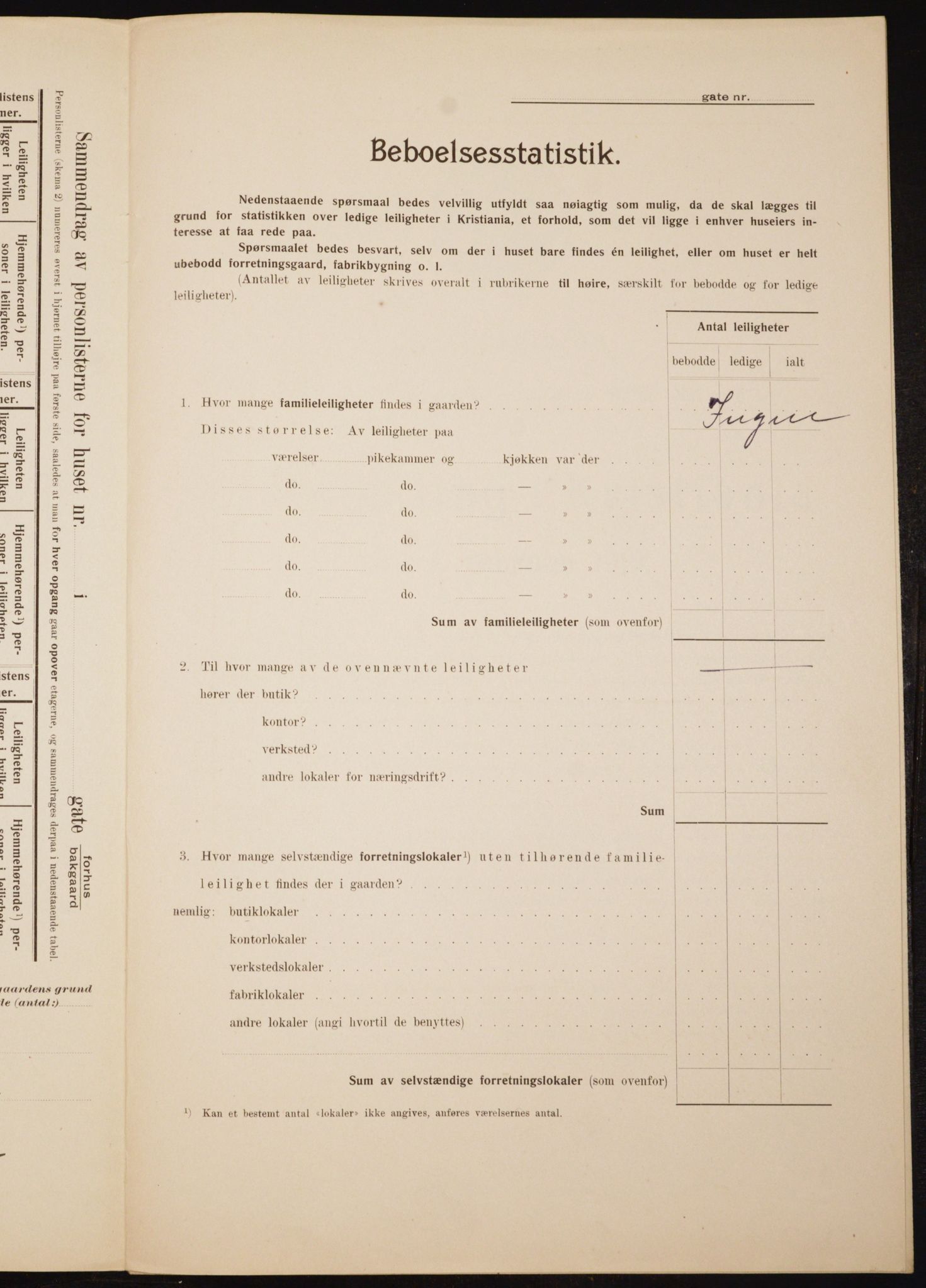 OBA, Municipal Census 1910 for Kristiania, 1910, p. 40052