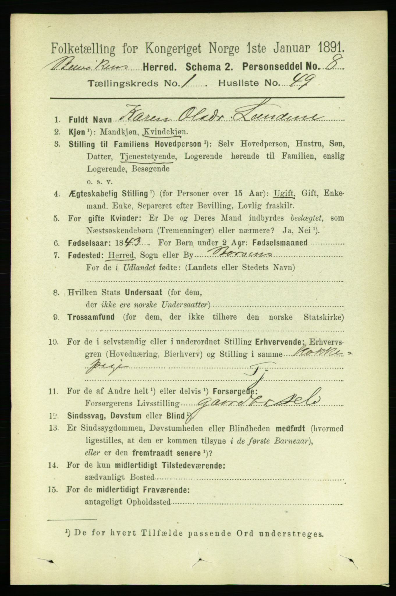 RA, 1891 census for 1656 Buvik, 1891, p. 339