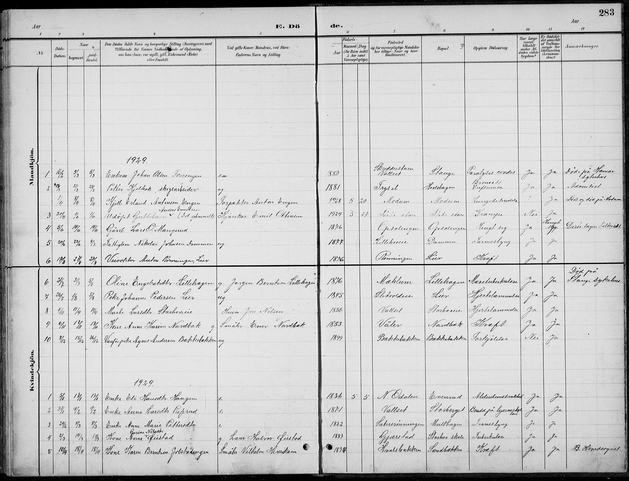 Romedal prestekontor, AV/SAH-PREST-004/L/L0013: Parish register (copy) no. 13, 1896-1937, p. 283