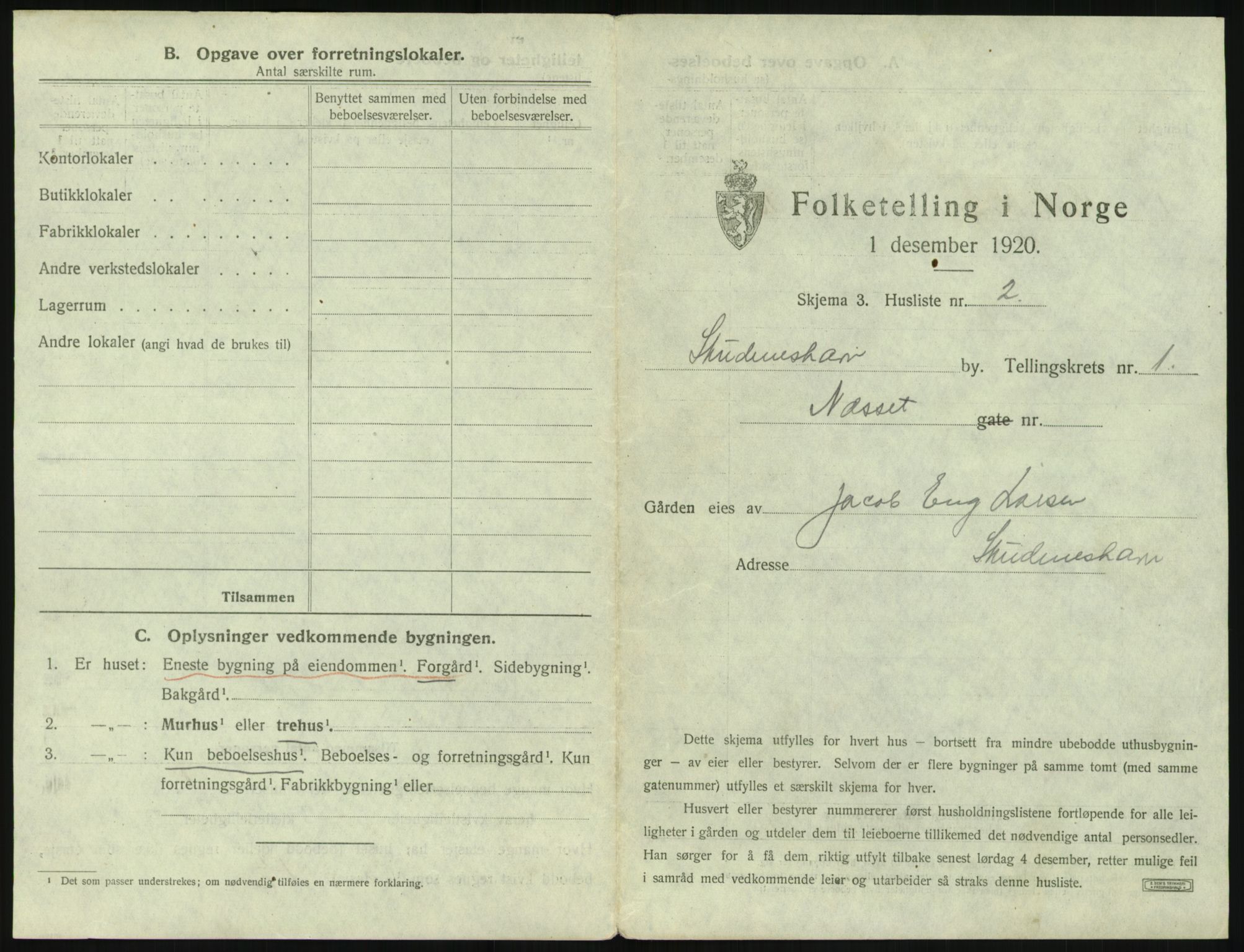 SAST, 1920 census for Skudeneshavn, 1920, p. 19