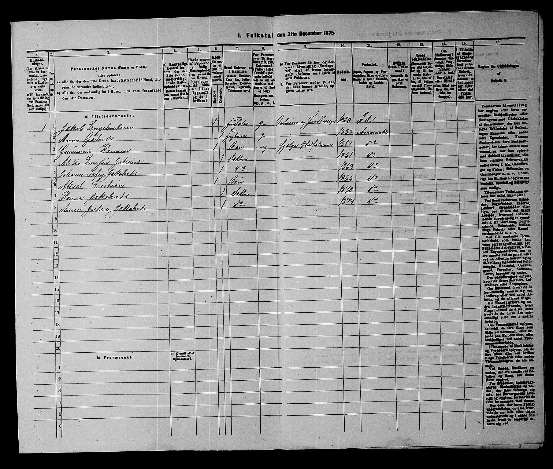 RA, 1875 census for 0118P Aremark, 1875, p. 364
