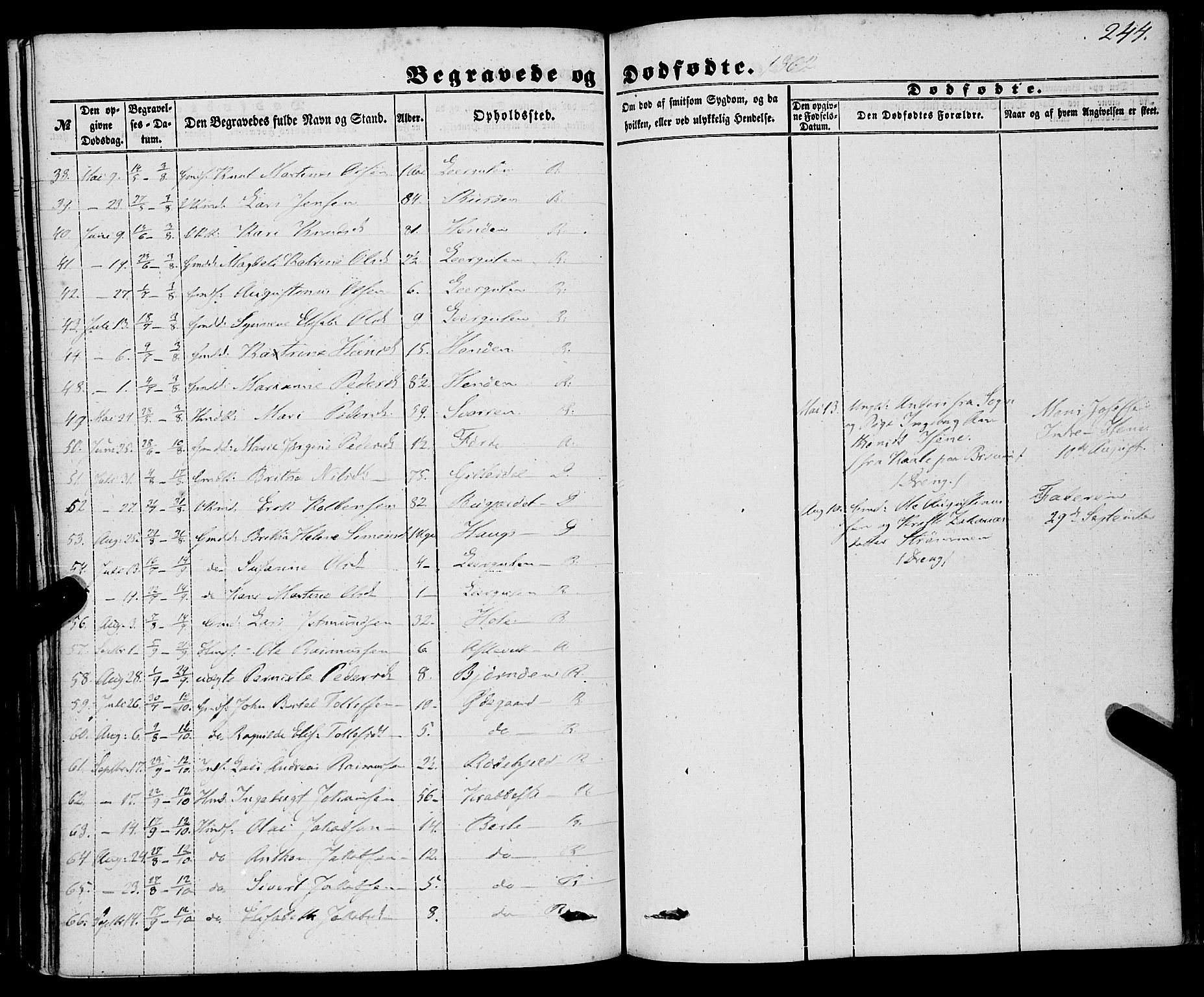 Davik sokneprestembete, AV/SAB-A-79701/H/Haa/Haaa/L0005: Parish register (official) no. A 5, 1850-1866, p. 244