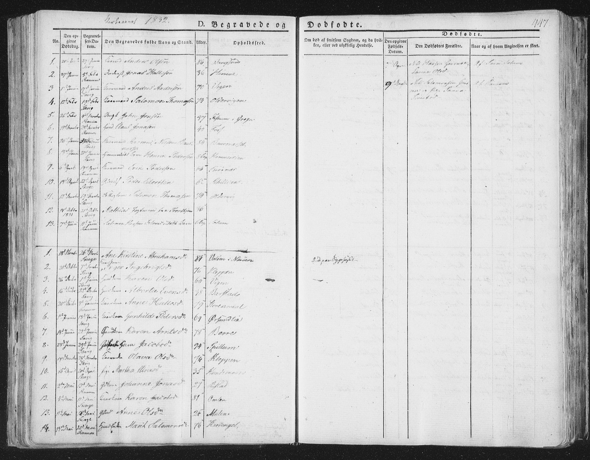 Ministerialprotokoller, klokkerbøker og fødselsregistre - Nord-Trøndelag, SAT/A-1458/764/L0552: Parish register (official) no. 764A07b, 1824-1865, p. 447