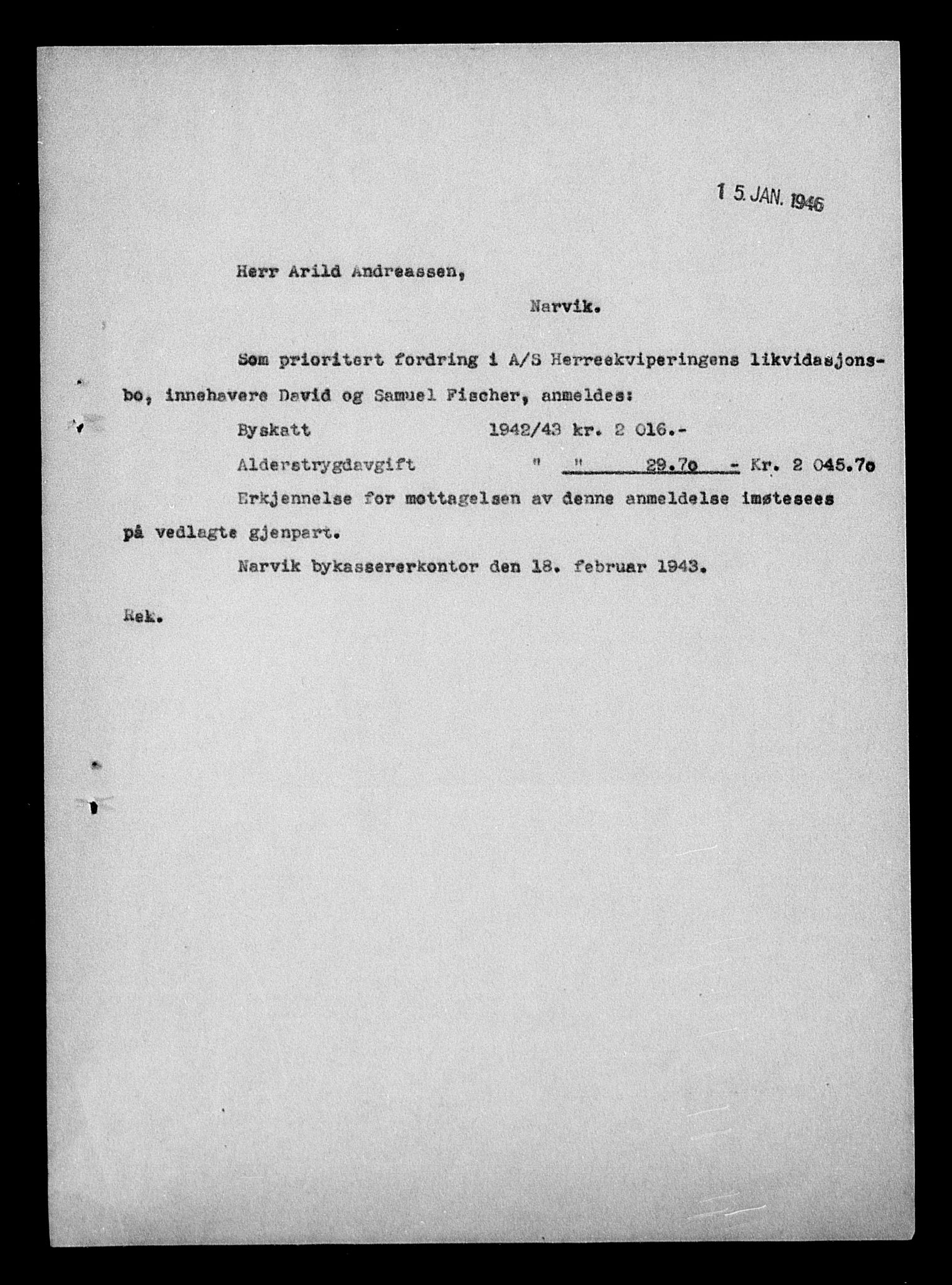 Justisdepartementet, Tilbakeføringskontoret for inndratte formuer, AV/RA-S-1564/H/Hc/Hcb/L0913: --, 1945-1947, p. 187