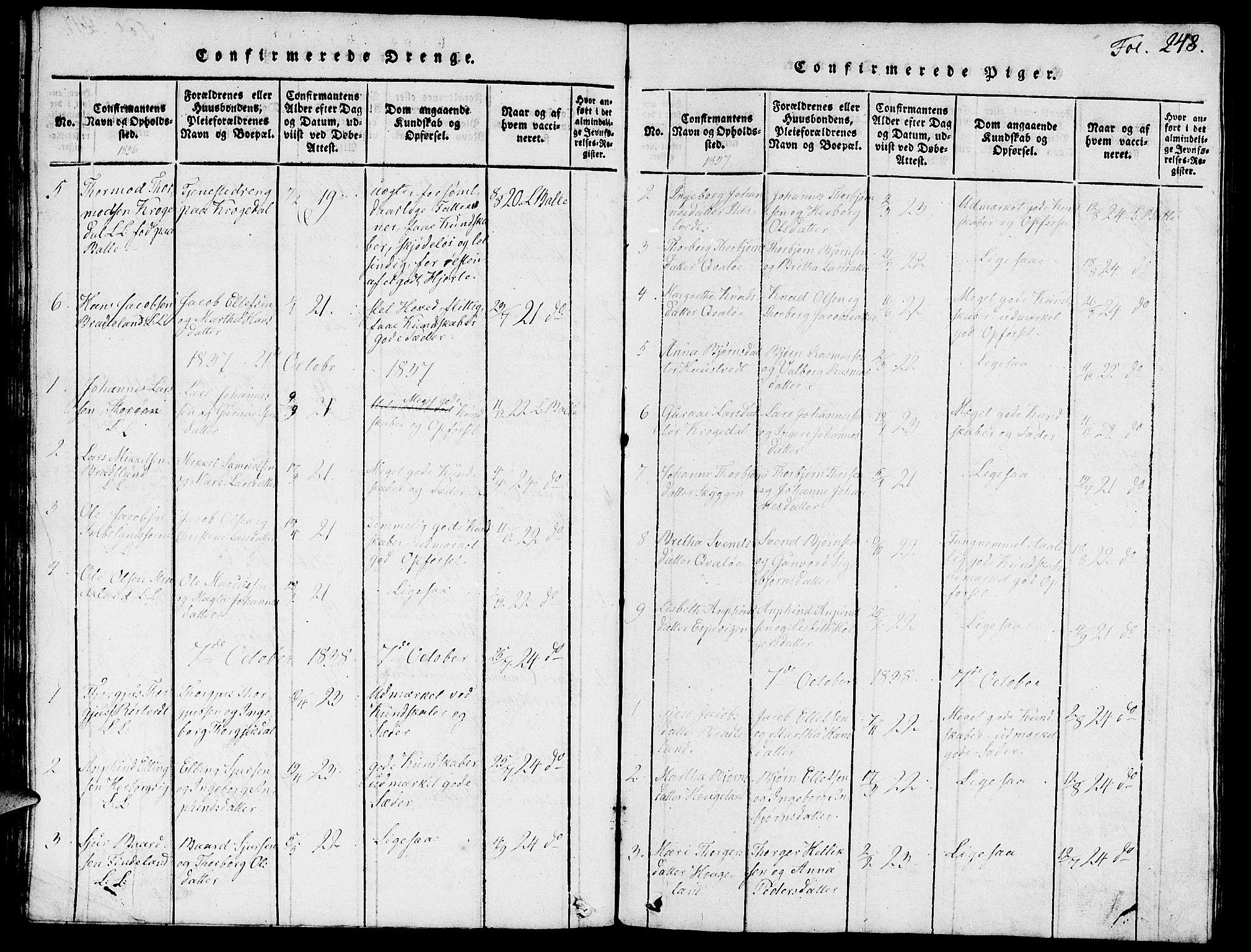 Vikedal sokneprestkontor, AV/SAST-A-101840/01/V: Parish register (copy) no. B 3, 1816-1867, p. 248