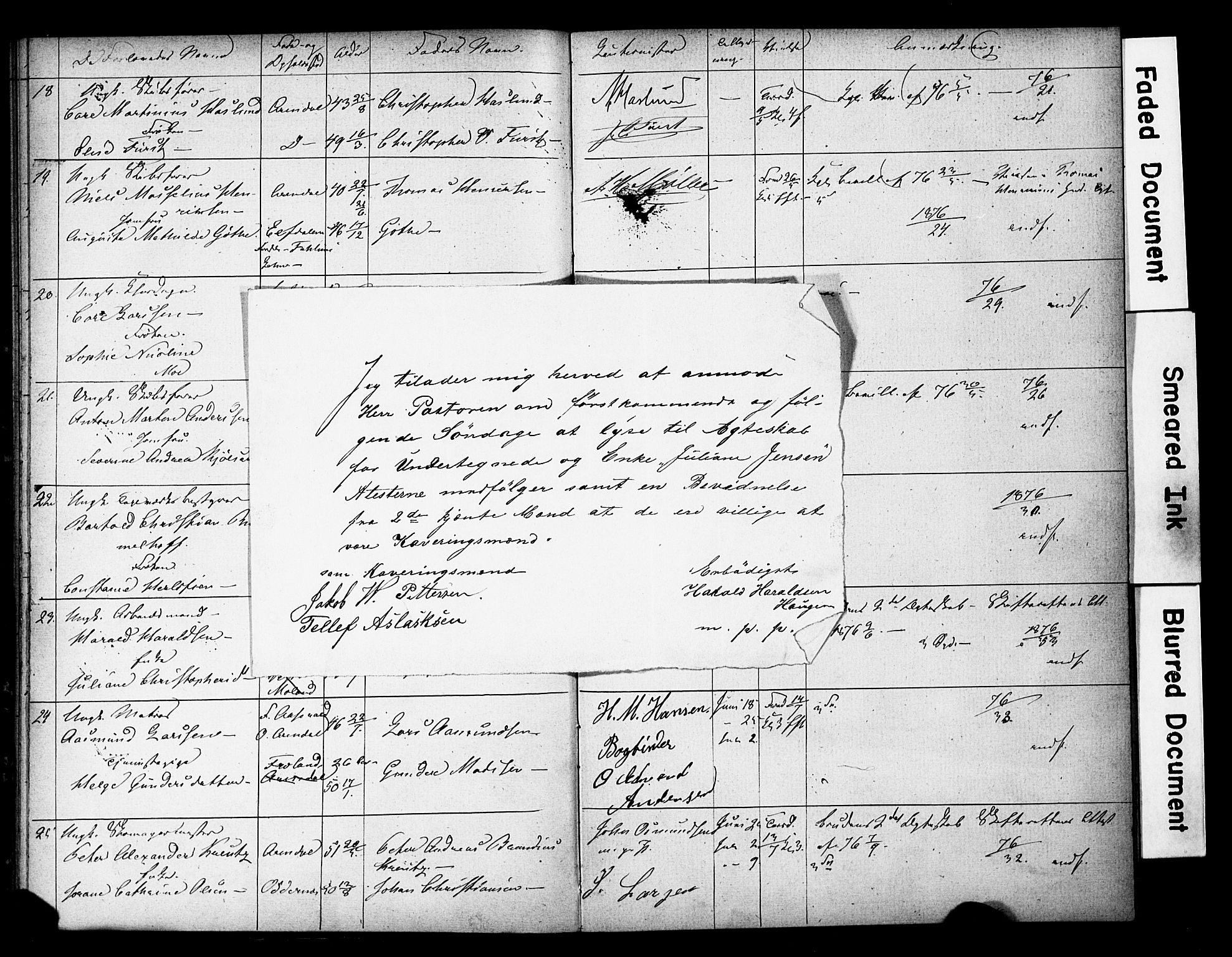 Arendal sokneprestkontor, Trefoldighet, SAK/1111-0040/F/Fe/L0003: Banns register no. A VI 3, 1872-1879