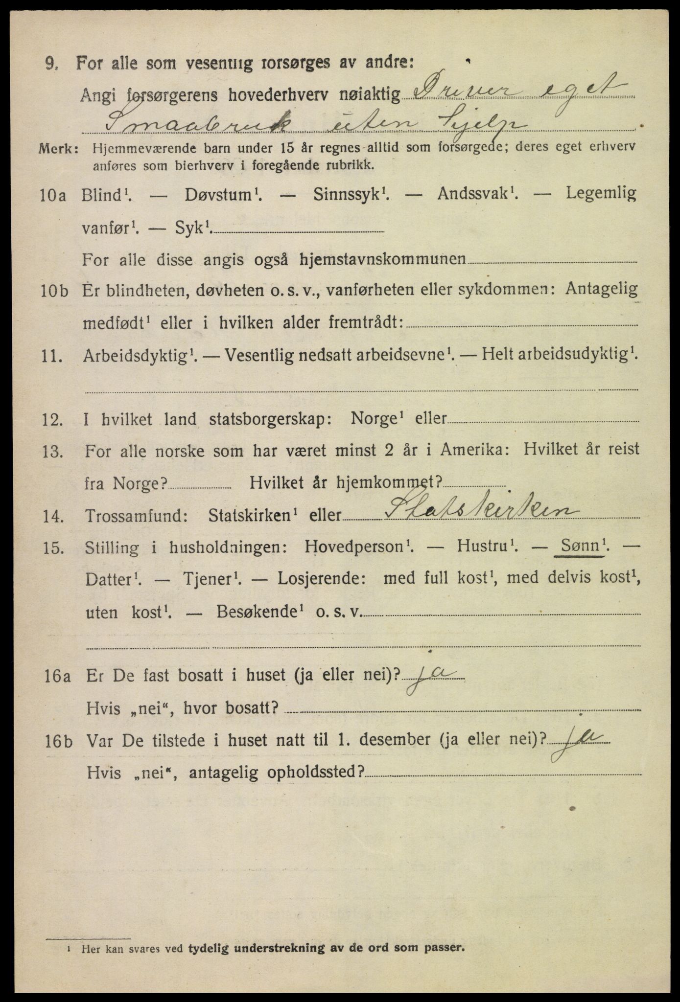 SAH, 1920 census for Fåberg, 1920, p. 11659