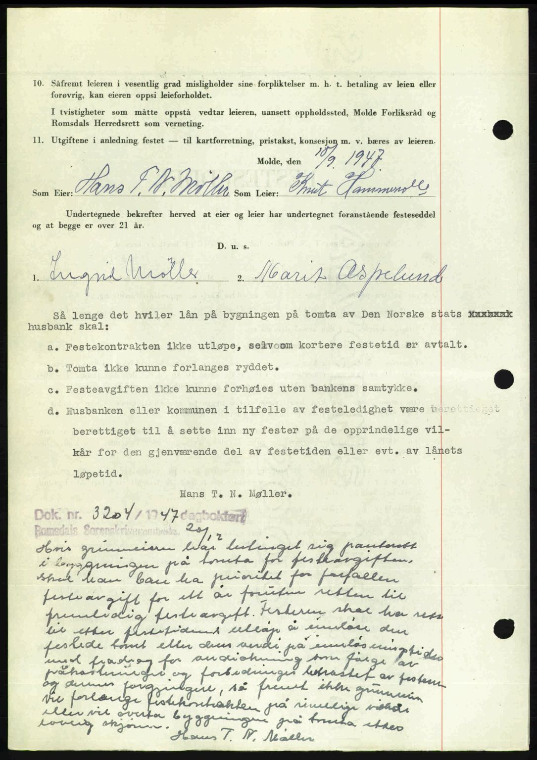 Romsdal sorenskriveri, SAT/A-4149/1/2/2C: Mortgage book no. A24, 1947-1947, Diary no: : 2392/1947