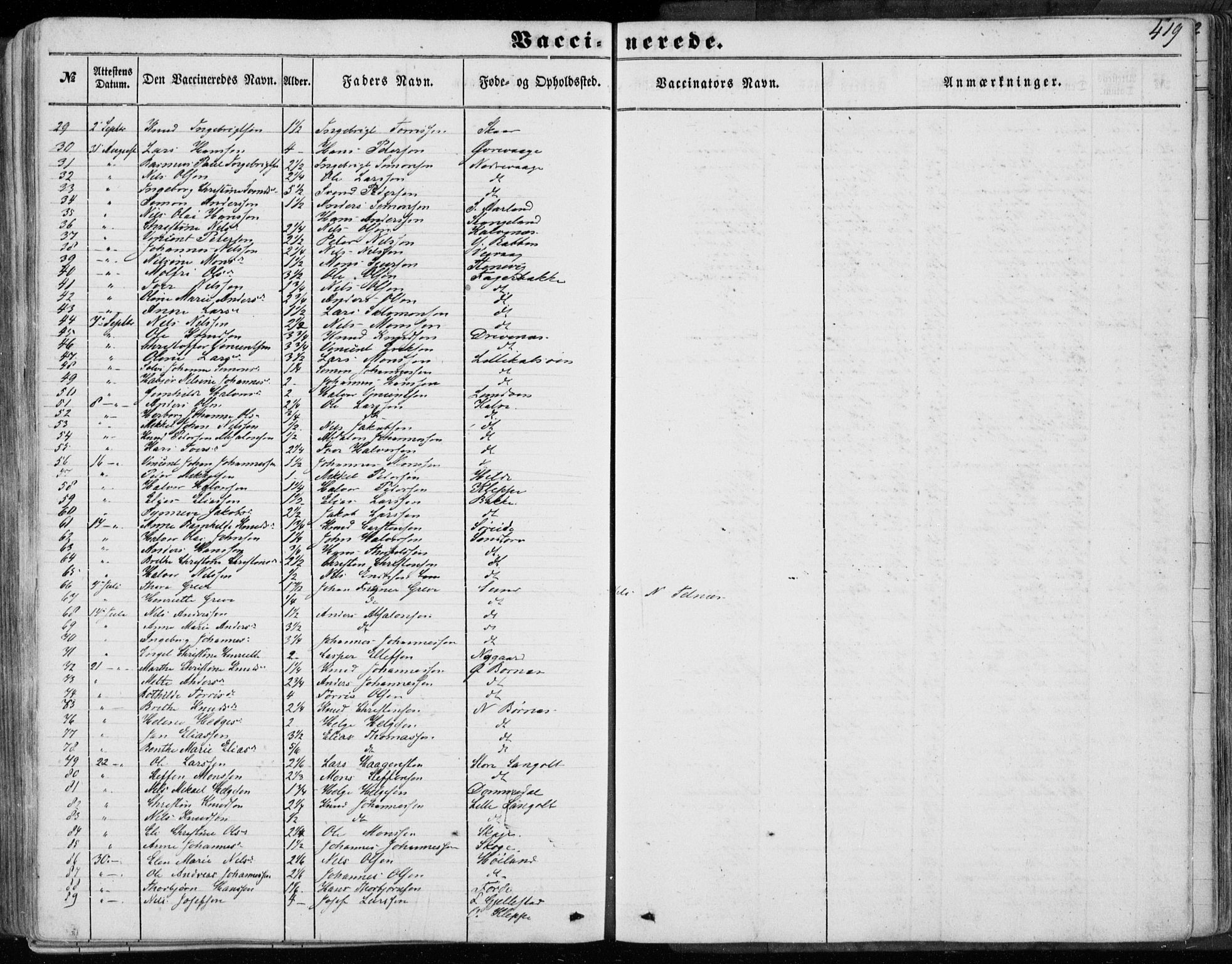 Sund sokneprestembete, AV/SAB-A-99930: Parish register (official) no. A 14, 1850-1866, p. 419