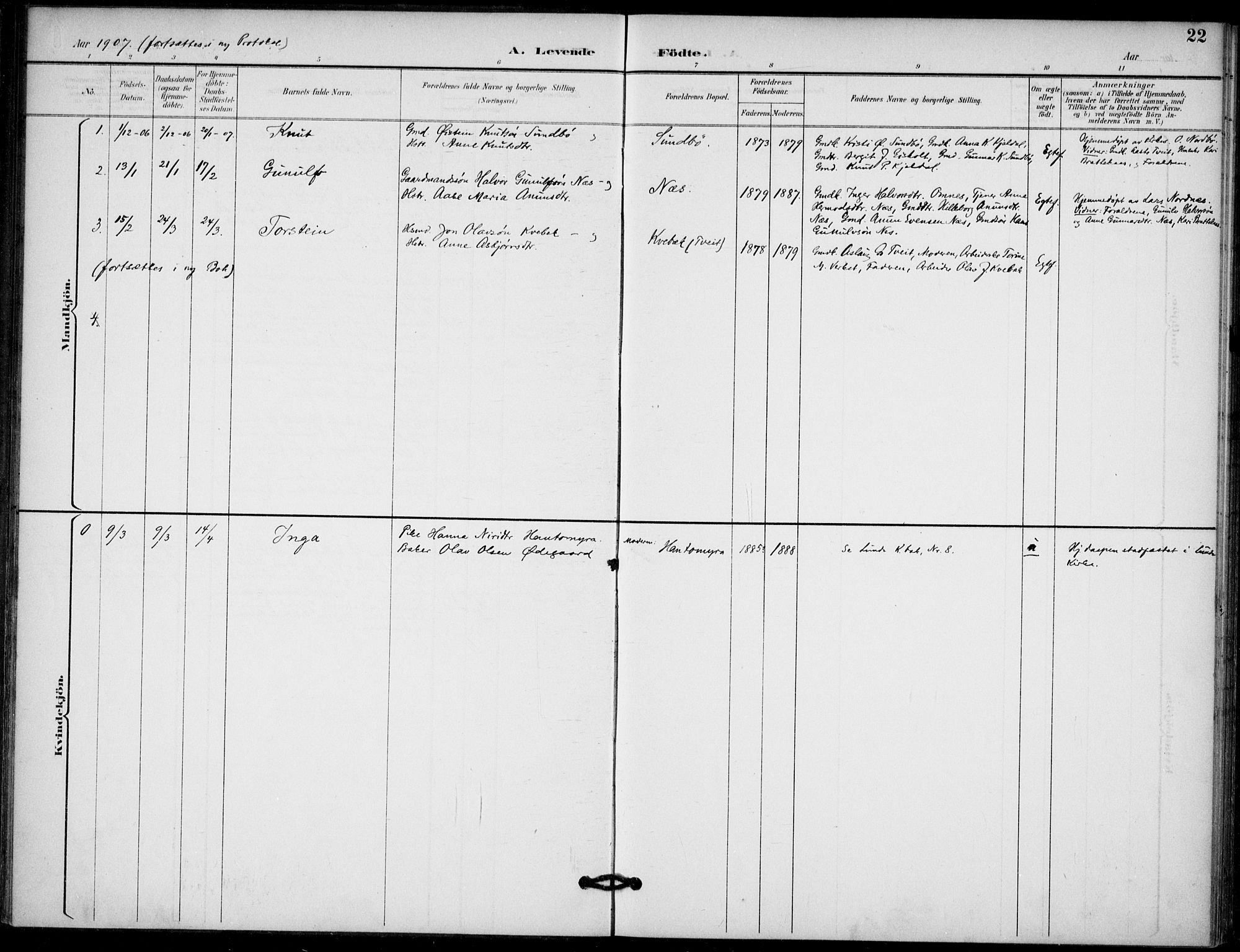 Lunde kirkebøker, SAKO/A-282/F/Fb/L0004: Parish register (official) no. II 4, 1892-1907, p. 22