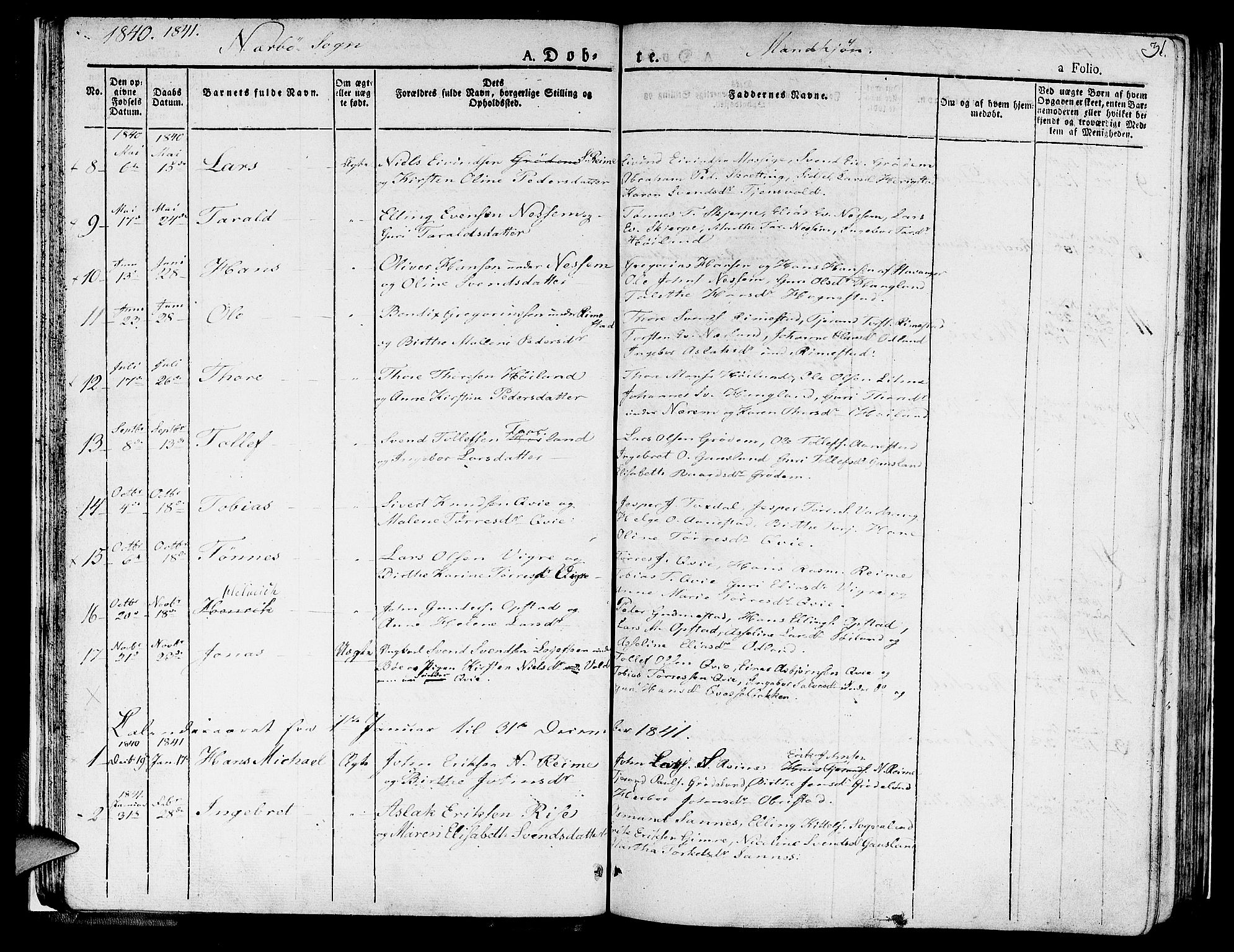 Hå sokneprestkontor, AV/SAST-A-101801/001/30BA/L0004: Parish register (official) no. A 4.1 /1, 1826-1841, p. 31