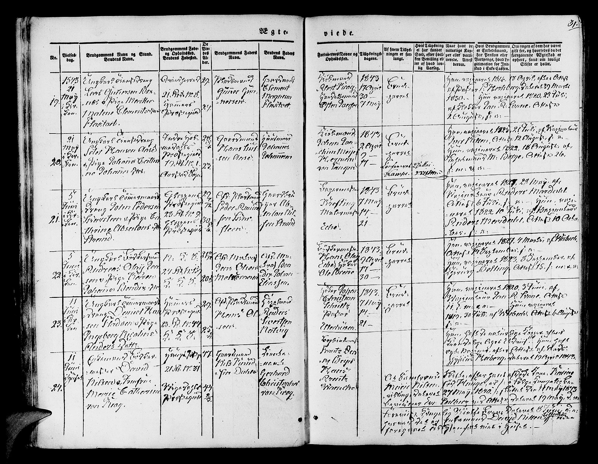 Korskirken sokneprestembete, AV/SAB-A-76101/H/Hab: Parish register (copy) no. D 1, 1840-1867, p. 31