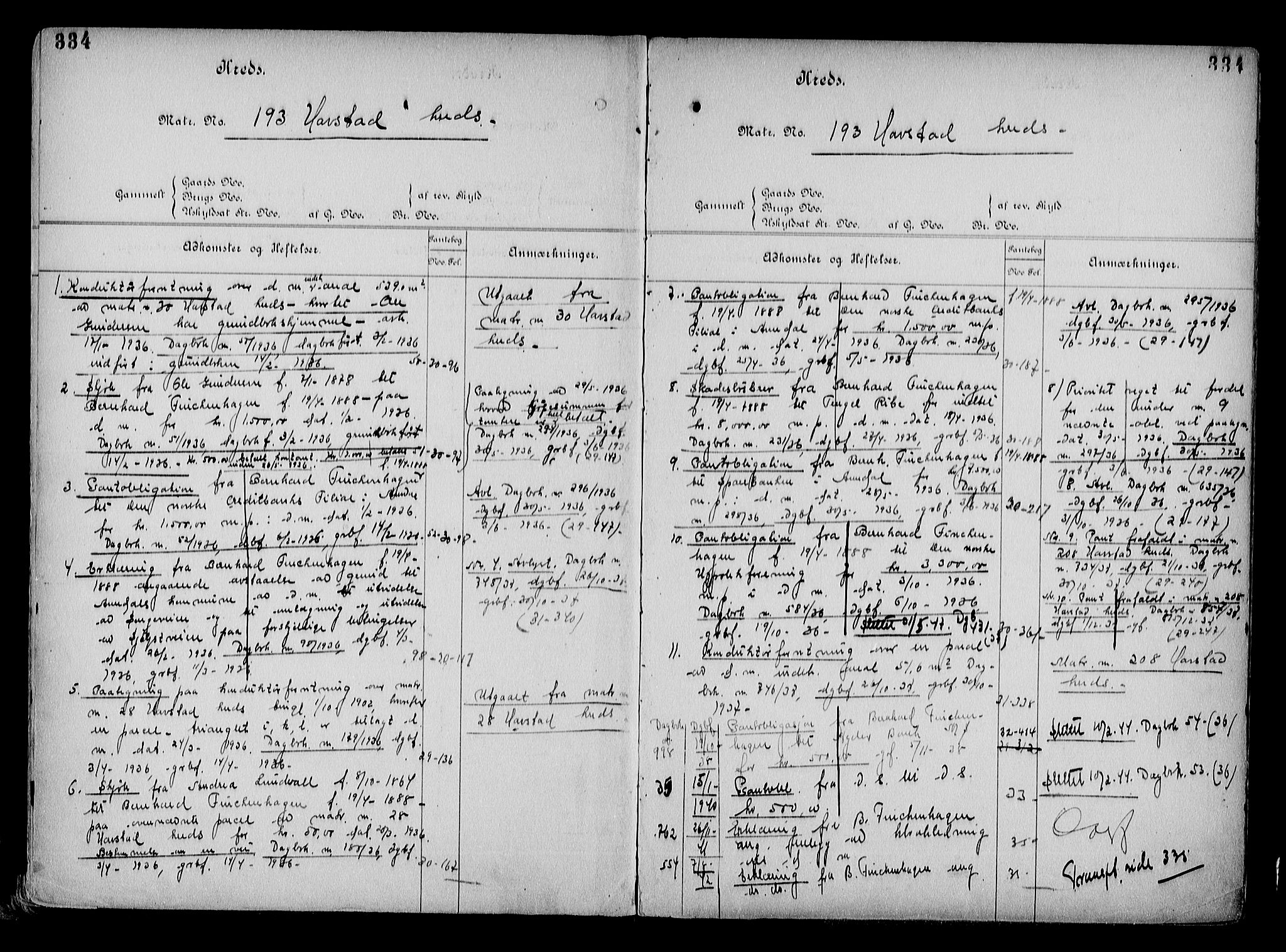 Arendal byfogd, AV/SAK-1222-0001/G/Ga/L0015: Mortgage register no. 13, 1860-1960, p. 334