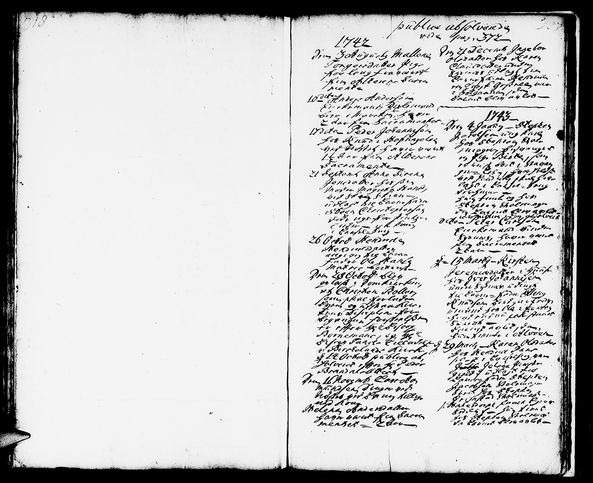 Domkirken sokneprestembete, SAB/A-74801/H/Haa/L0002: Parish register (official) no. A 2, 1733-1750, p. 326-327