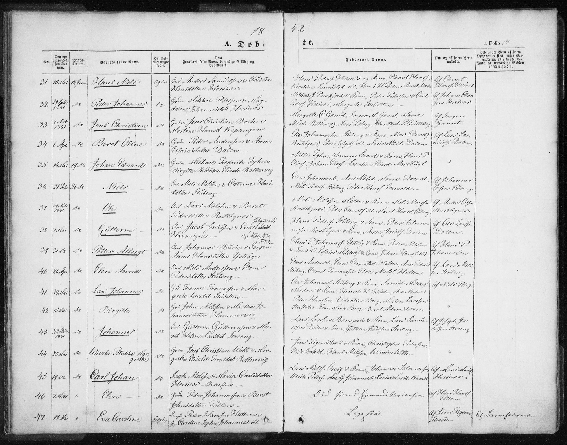 Lyngen sokneprestembete, SATØ/S-1289/H/He/Hea/L0004kirke: Parish register (official) no. 4, 1839-1858, p. 17