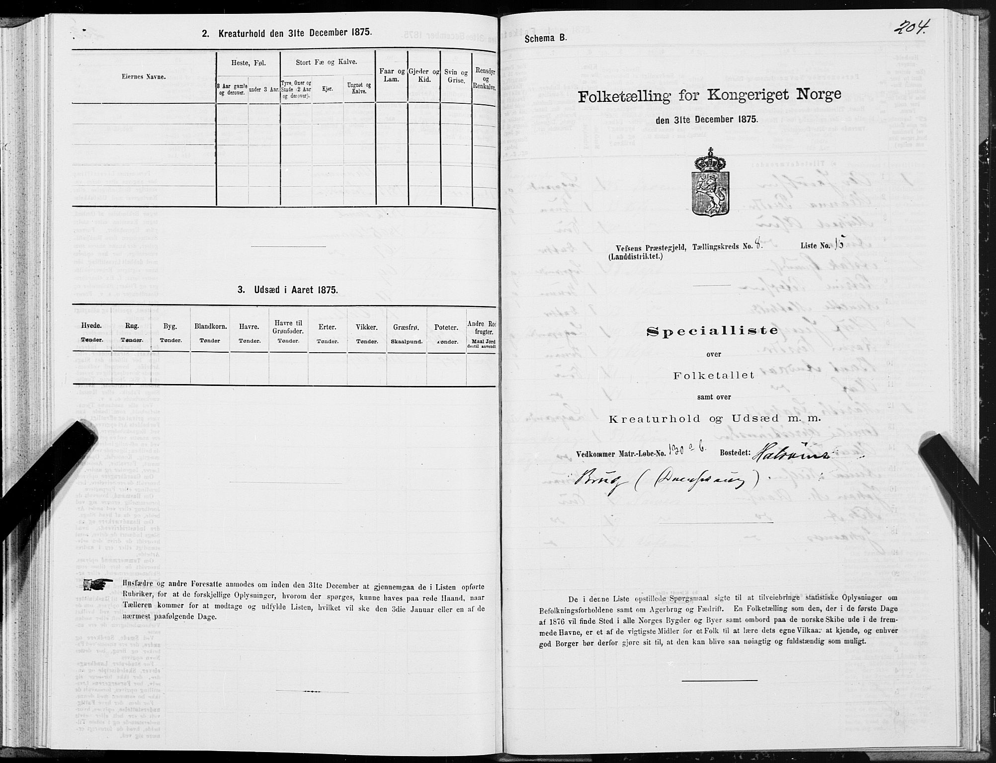 SAT, 1875 census for 1824L Vefsn/Vefsn, 1875, p. 2204