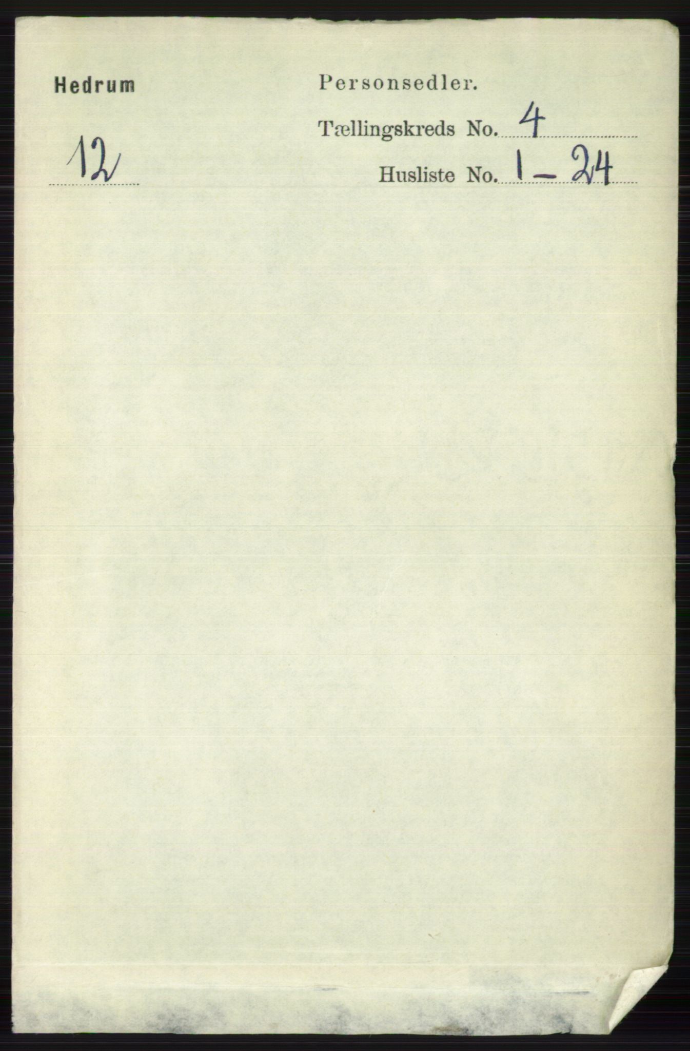 RA, 1891 census for 0727 Hedrum, 1891, p. 1387