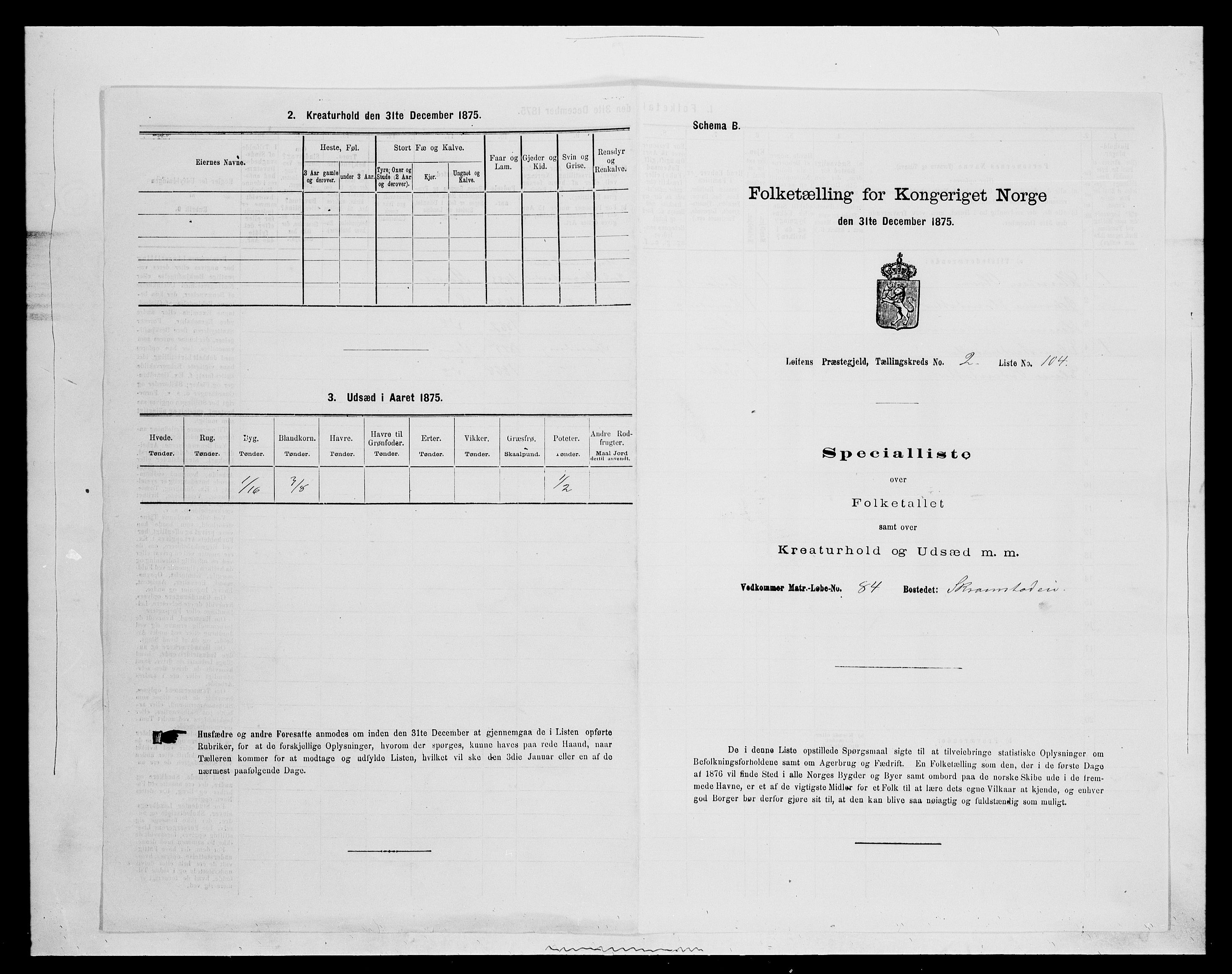 SAH, 1875 census for 0415P Løten, 1875, p. 639