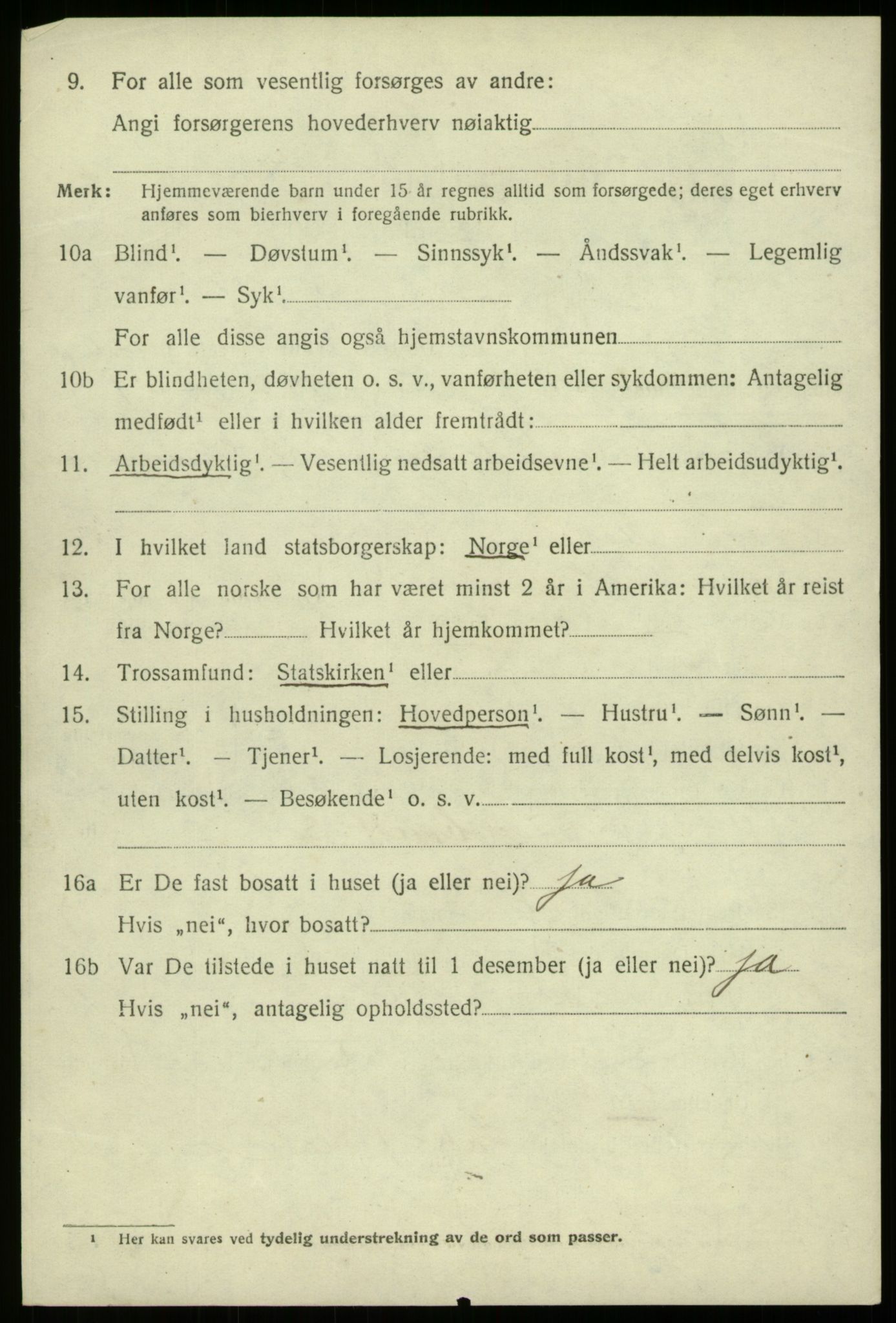 SAB, 1920 census for Selje, 1920, p. 8486