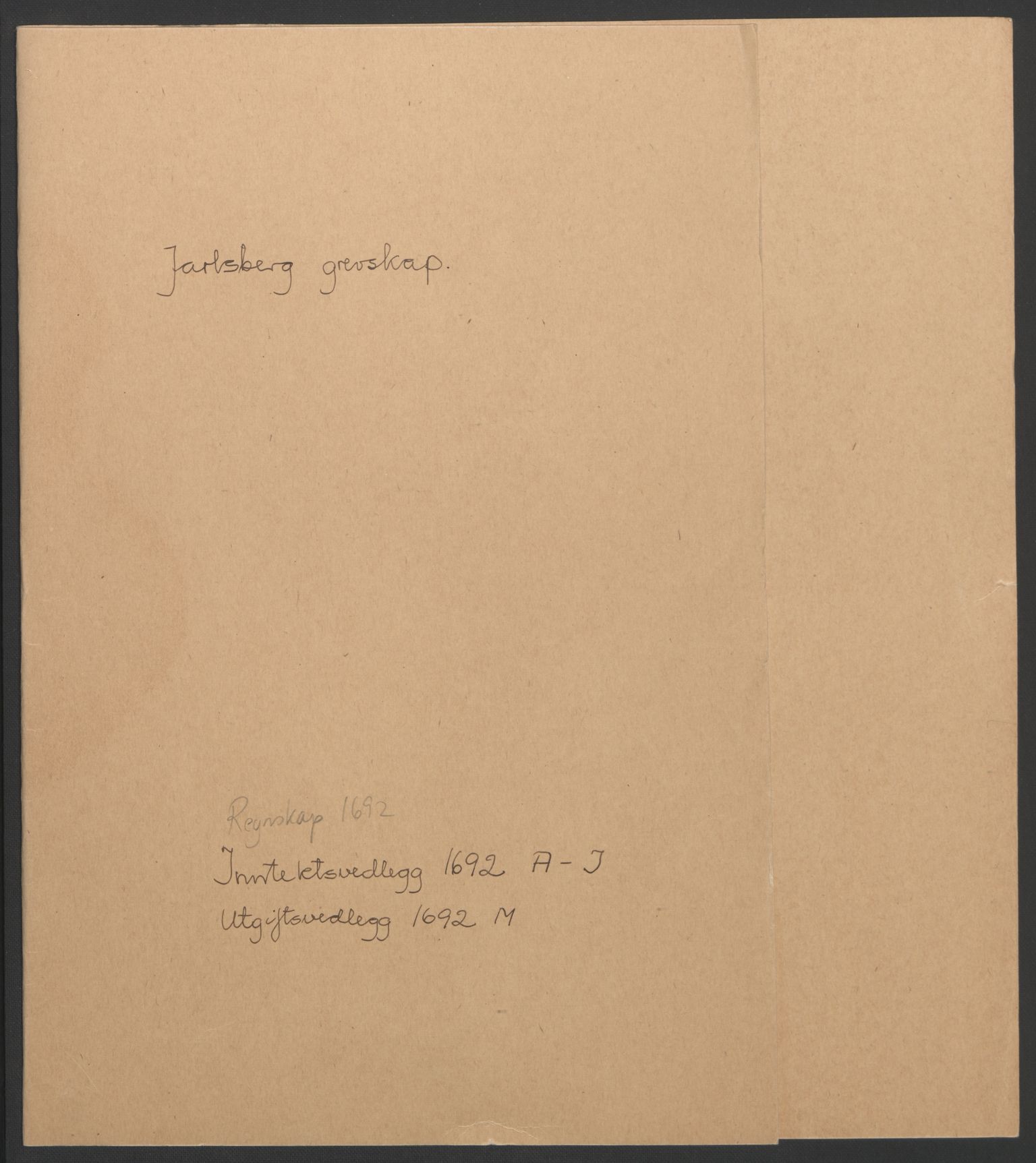 Rentekammeret inntil 1814, Reviderte regnskaper, Fogderegnskap, AV/RA-EA-4092/R32/L1865: Fogderegnskap Jarlsberg grevskap, 1692, p. 2
