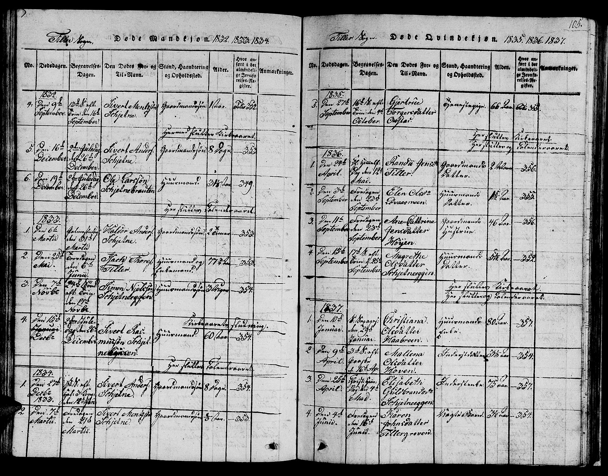 Ministerialprotokoller, klokkerbøker og fødselsregistre - Sør-Trøndelag, SAT/A-1456/621/L0458: Parish register (copy) no. 621C01, 1816-1865, p. 105