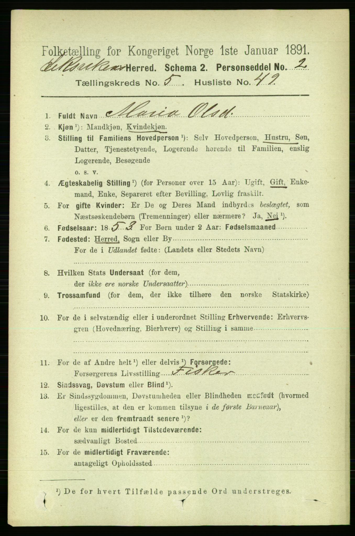 RA, 1891 census for 1718 Leksvik, 1891, p. 2891