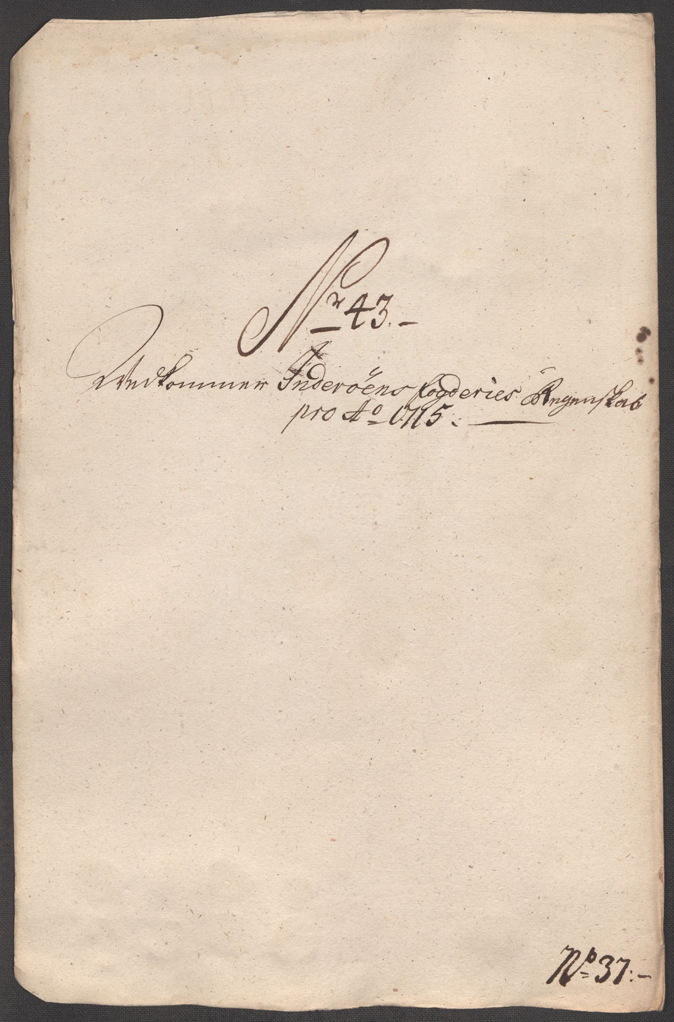 Rentekammeret inntil 1814, Reviderte regnskaper, Fogderegnskap, RA/EA-4092/R63/L4323: Fogderegnskap Inderøy, 1715, p. 345