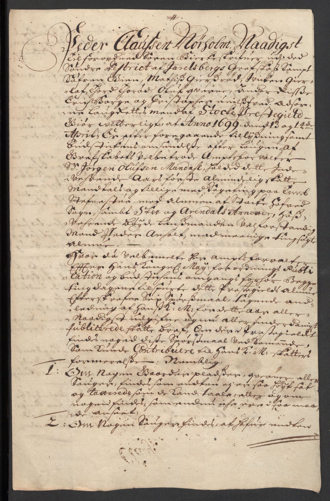 Rentekammeret inntil 1814, Reviderte regnskaper, Fogderegnskap, RA/EA-4092/R32/L1868: Fogderegnskap Jarlsberg grevskap, 1697-1699, p. 302