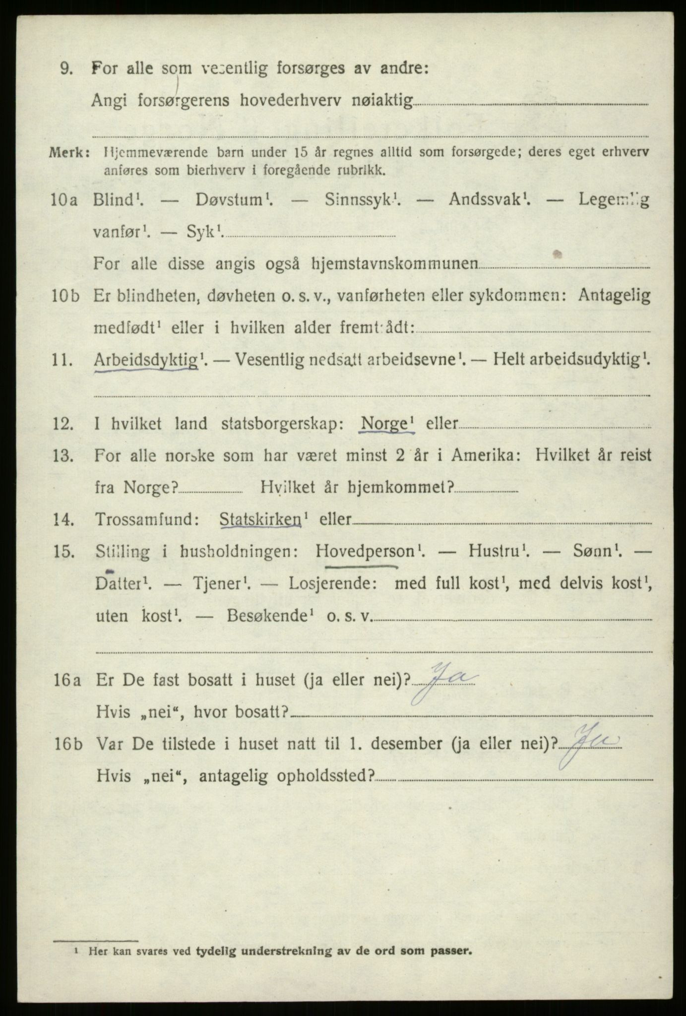 SAB, 1920 census for Gloppen, 1920, p. 4843