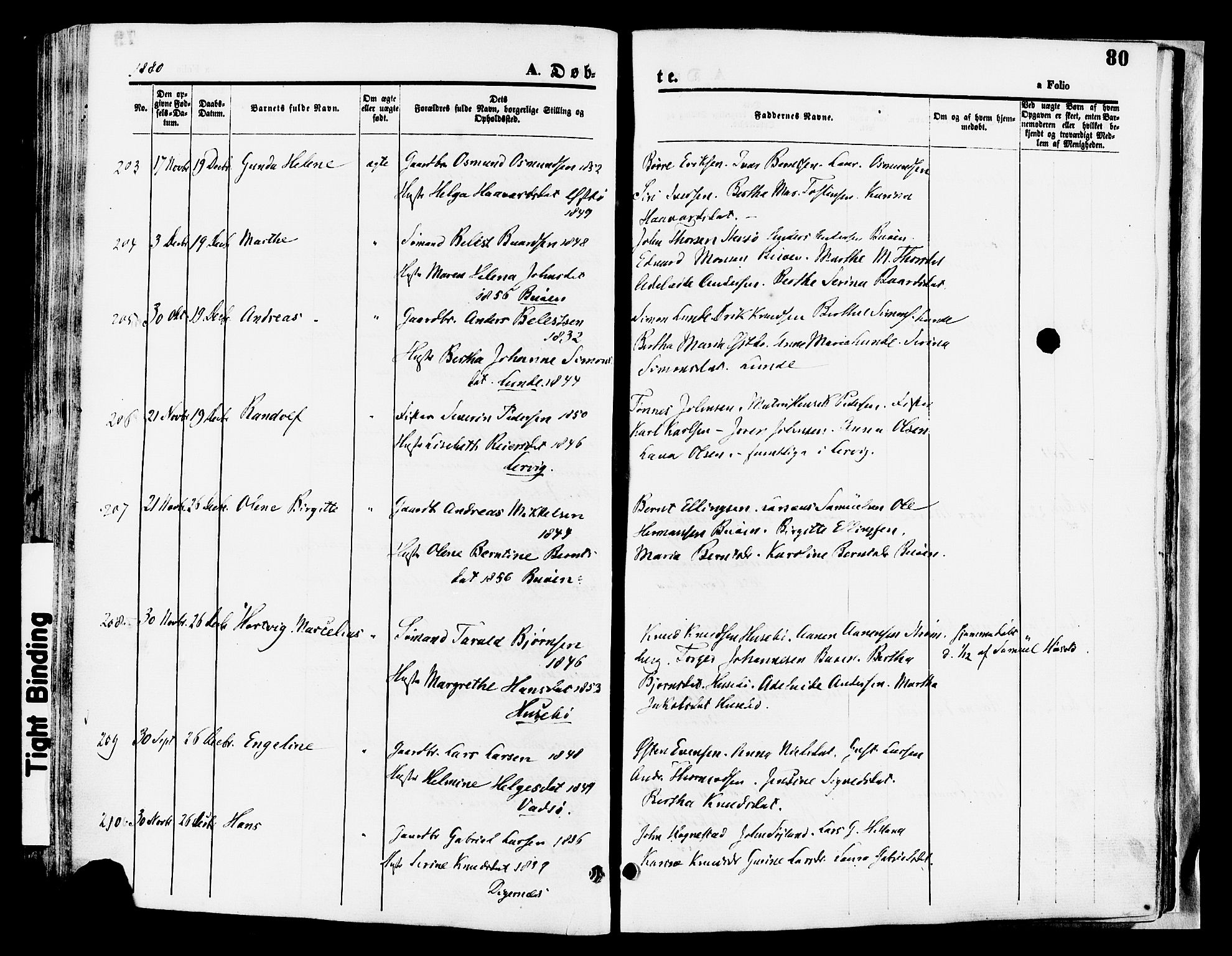 Hetland sokneprestkontor, SAST/A-101826/30/30BA/L0008: Parish register (official) no. A 8, 1877-1884, p. 80