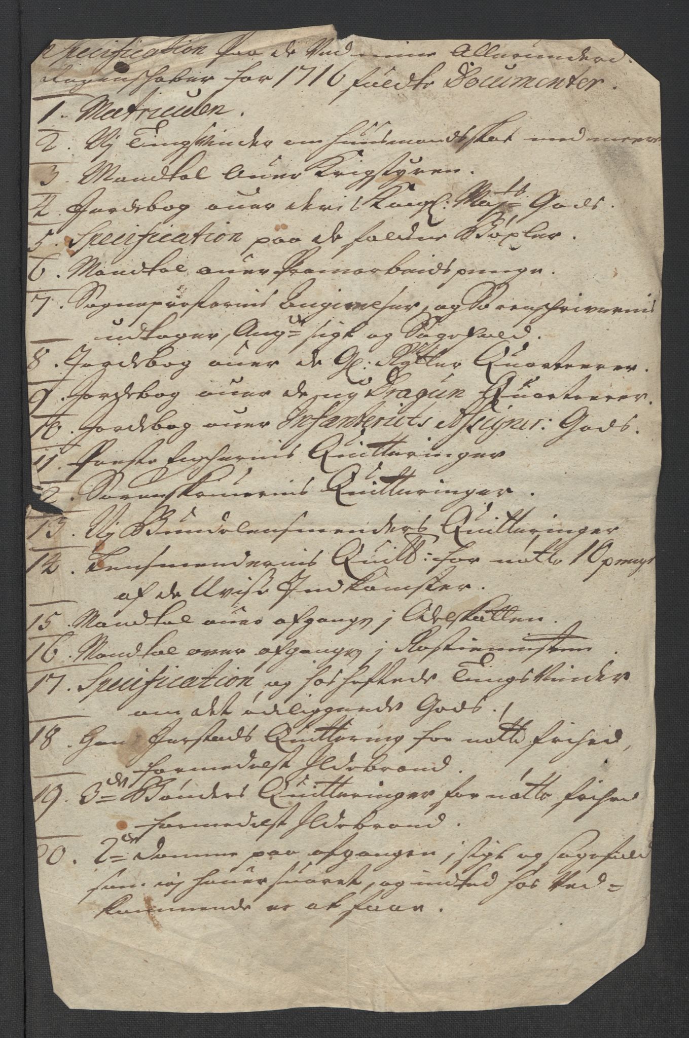 Rentekammeret inntil 1814, Reviderte regnskaper, Fogderegnskap, RA/EA-4092/R18/L1315: Fogderegnskap Hadeland, Toten og Valdres, 1716, p. 11