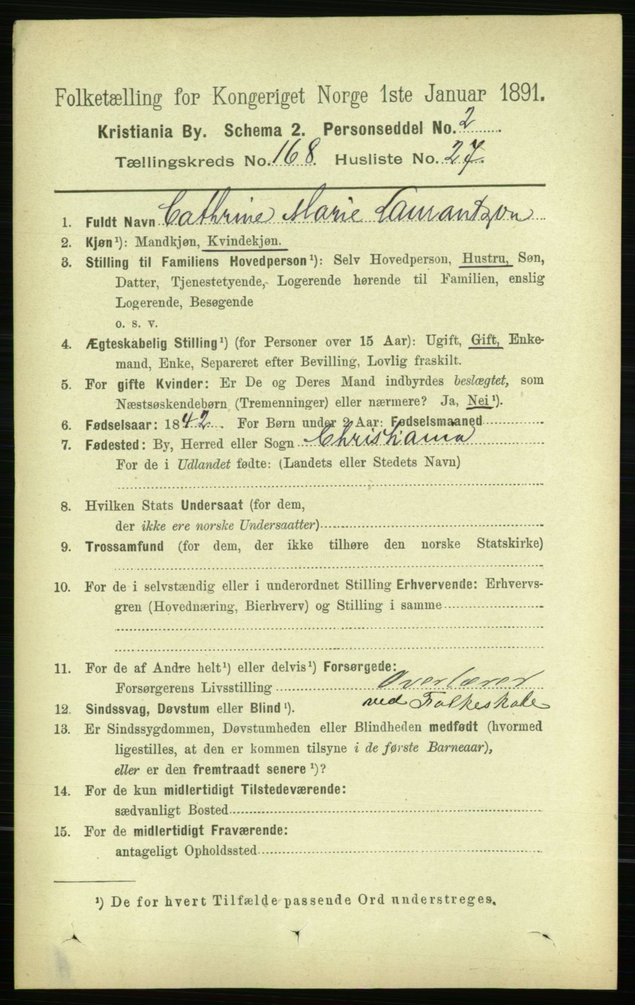 RA, 1891 census for 0301 Kristiania, 1891, p. 98513