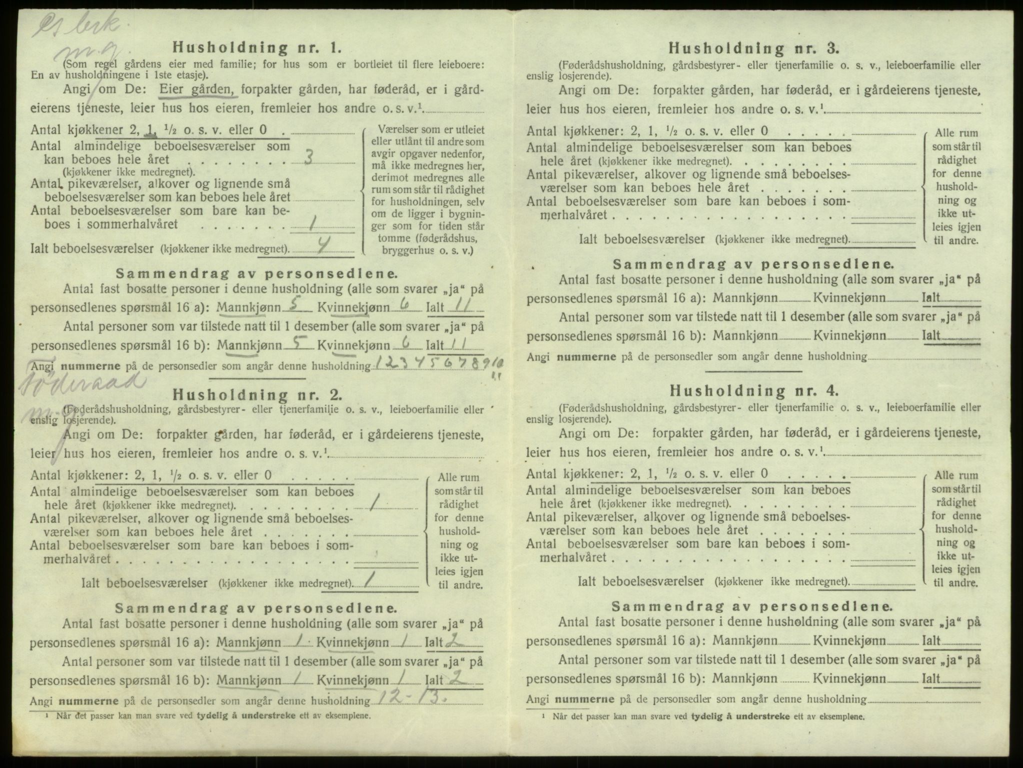 SAB, 1920 census for Selje, 1920, p. 615