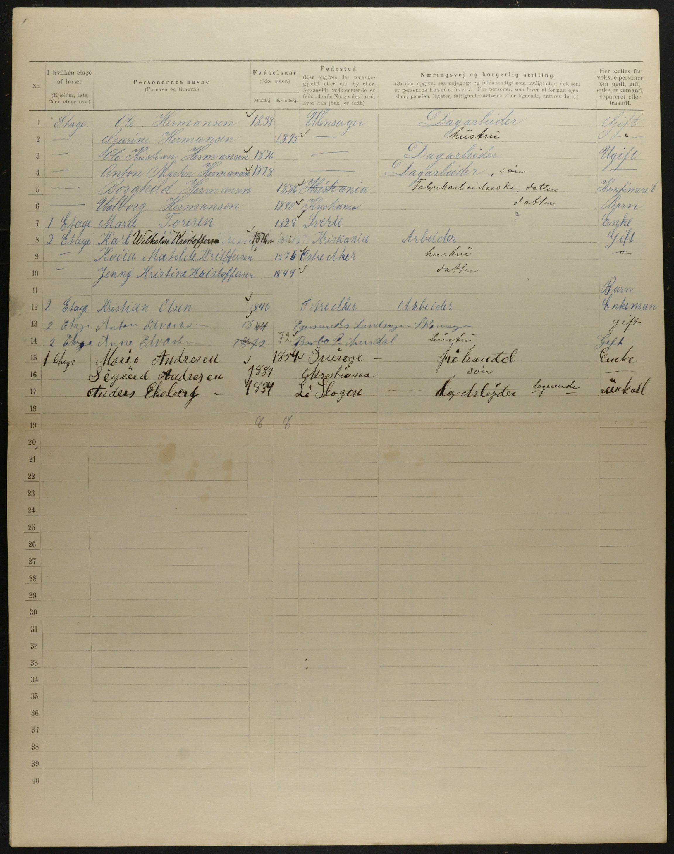 OBA, Municipal Census 1901 for Kristiania, 1901, p. 6652