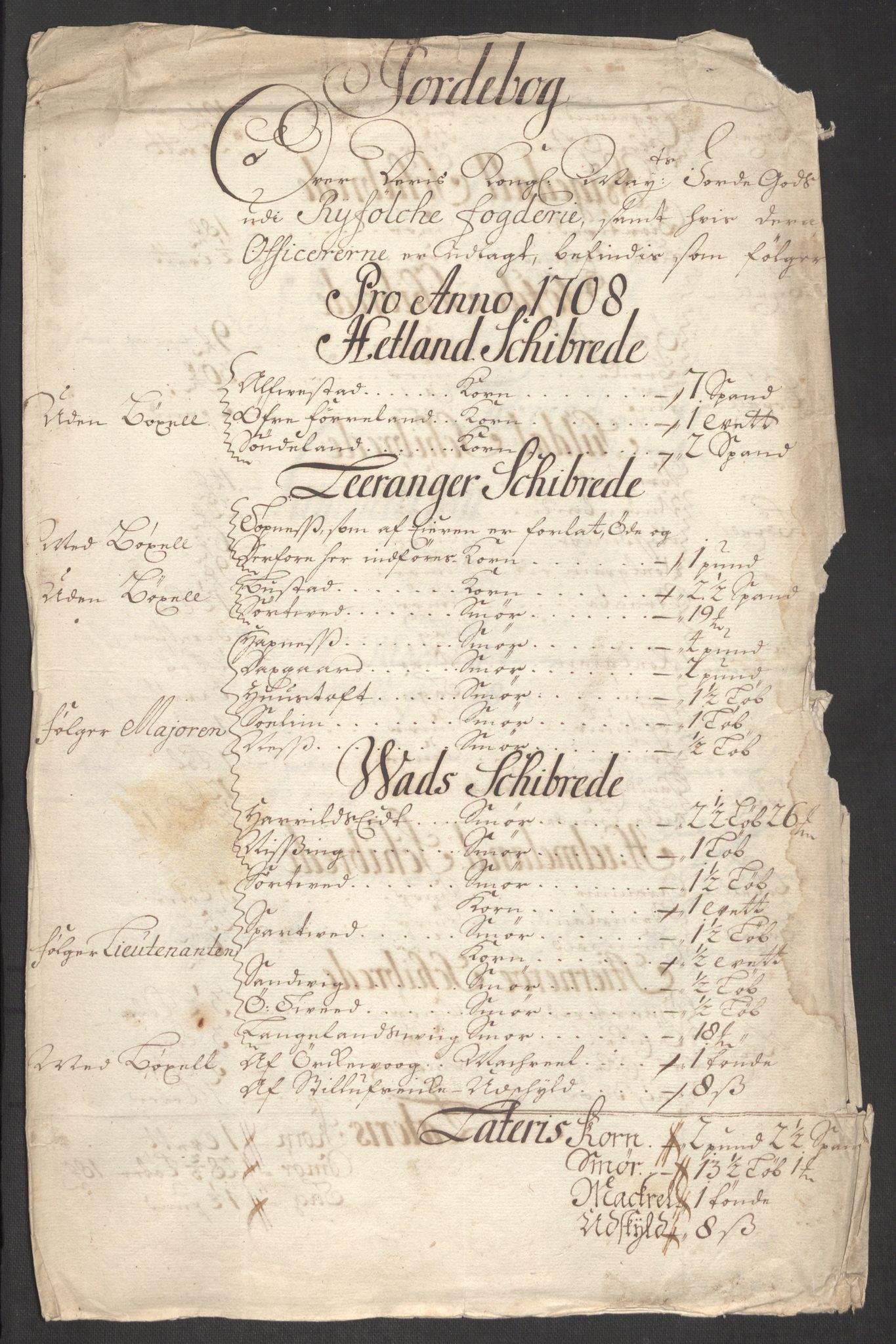 Rentekammeret inntil 1814, Reviderte regnskaper, Fogderegnskap, RA/EA-4092/R47/L2861: Fogderegnskap Ryfylke, 1706-1709, p. 179